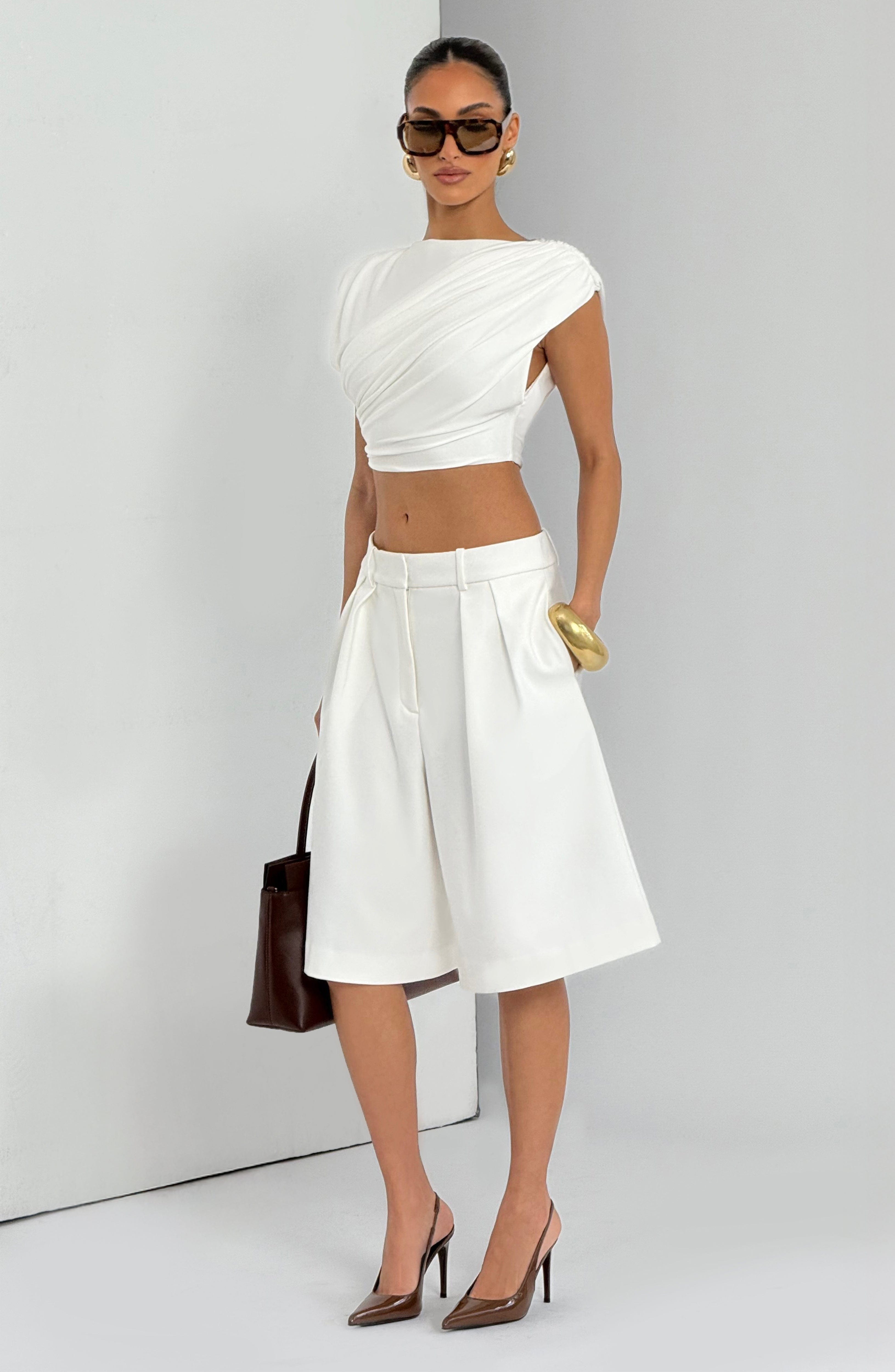 Ausra Bermuda Shorts - Ivory Shorts Babyboo Fashion Premium Exclusive Design