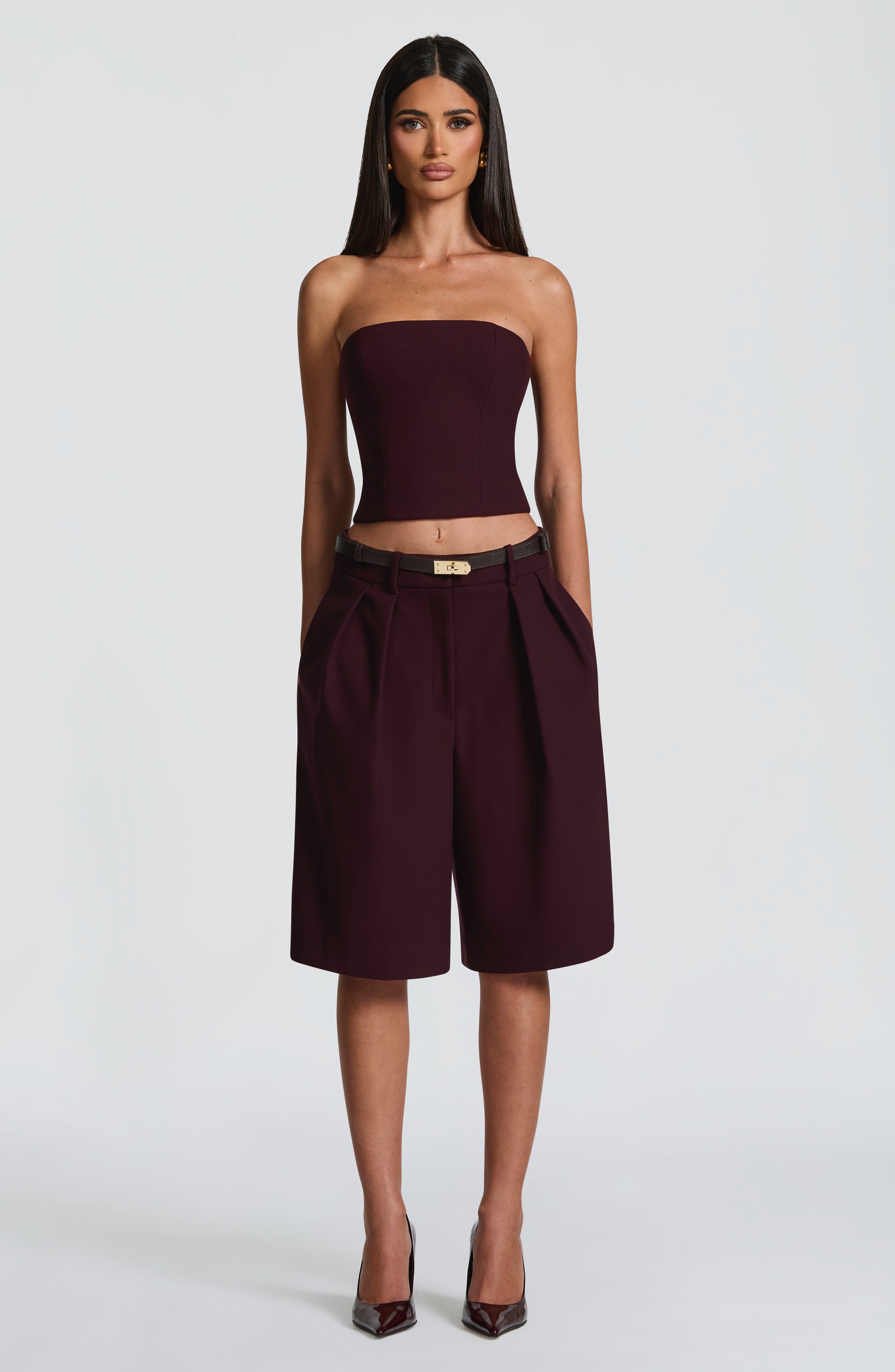 Ausra Bermuda Shorts - Plum Shorts Babyboo Fashion Premium Exclusive Design
