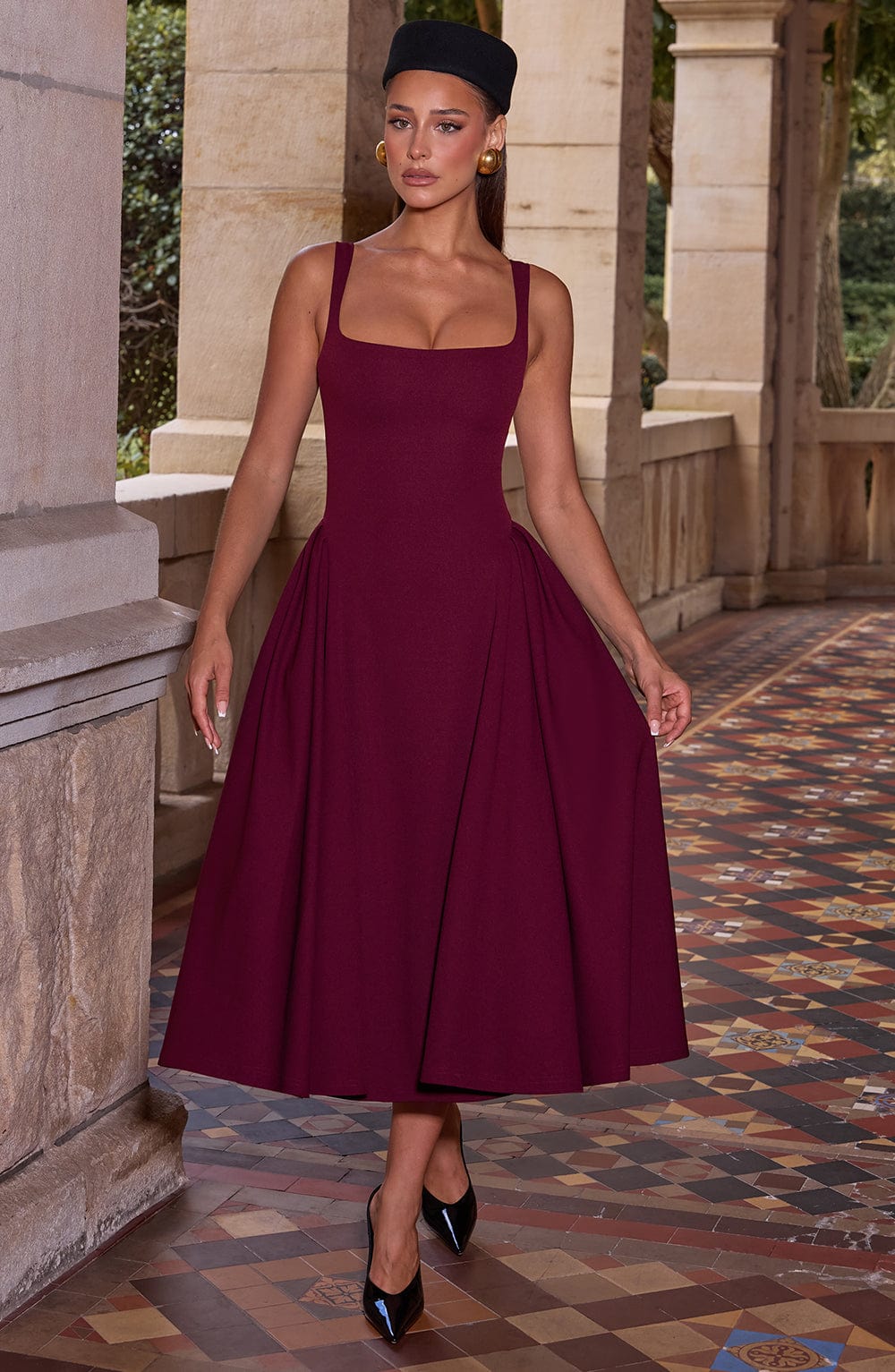 Betty Midi Dress - Cherry Lacquer Dress Babyboo Fashion Premium Exclusive Design