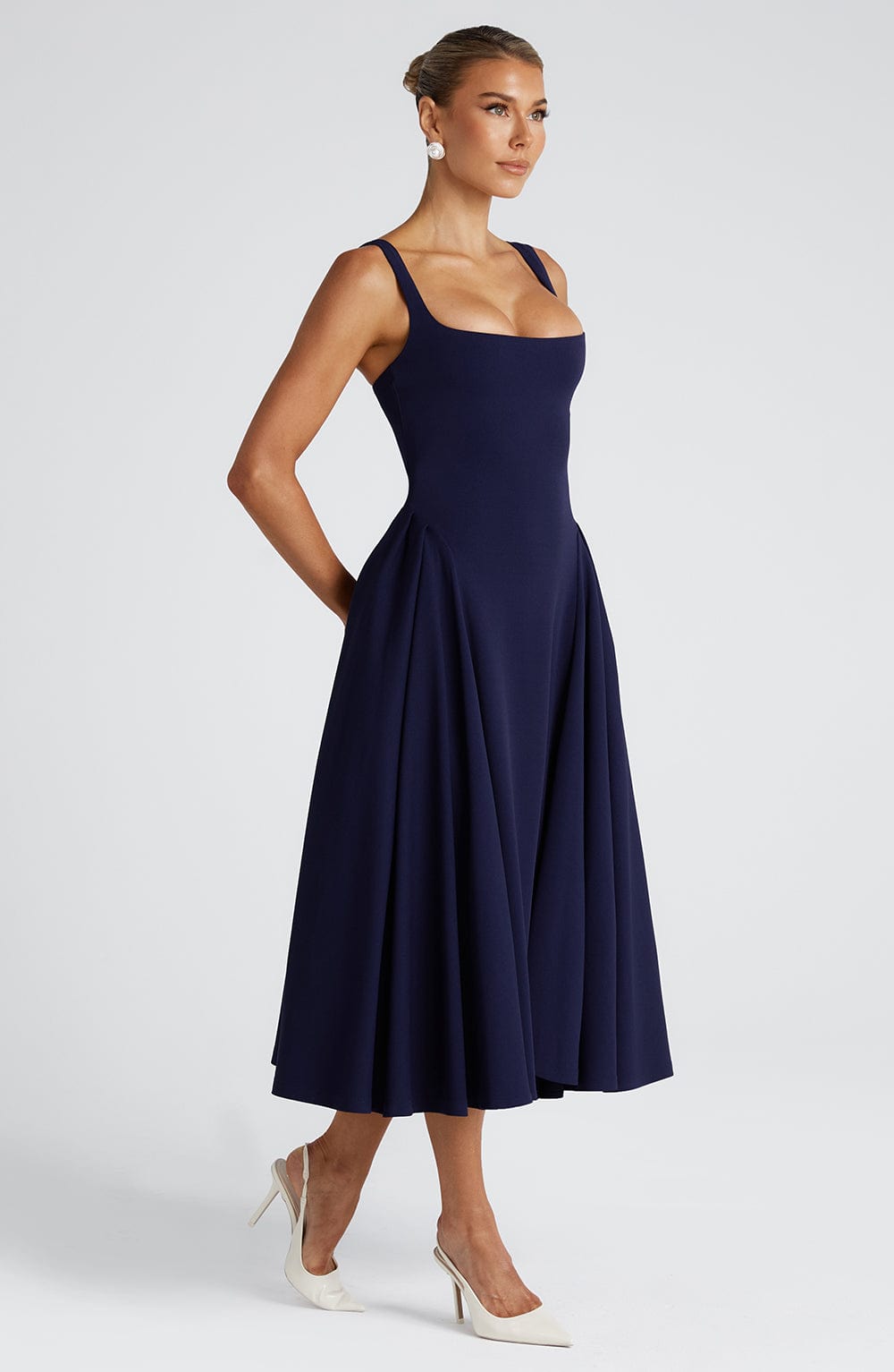 Betty Midi Dress - Navy Dress Babyboo Fashion Premium Exclusive Design