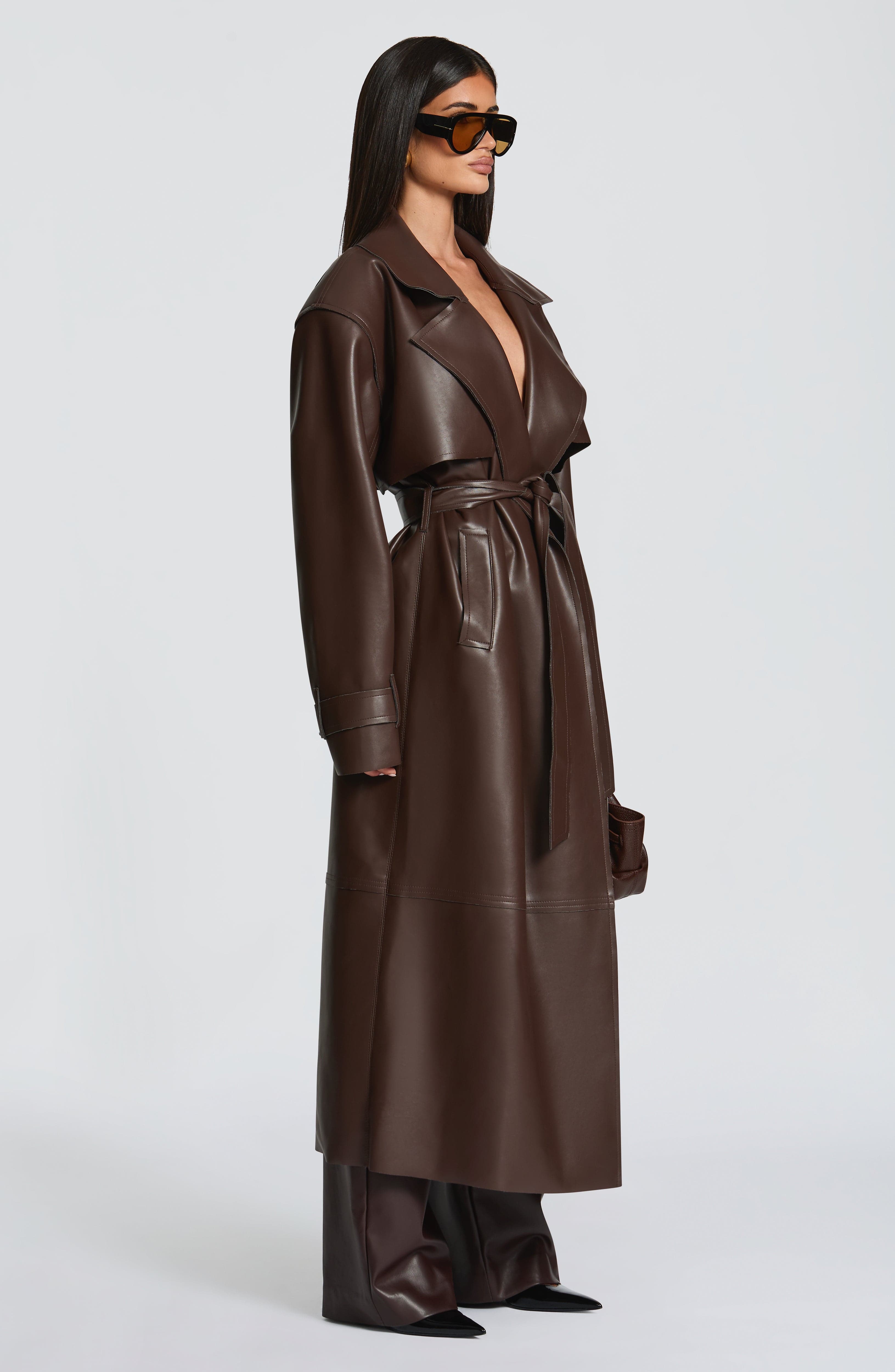 Bridget Trench Coat - Plum Brown Jacket Babyboo Fashion Premium Exclusive Design