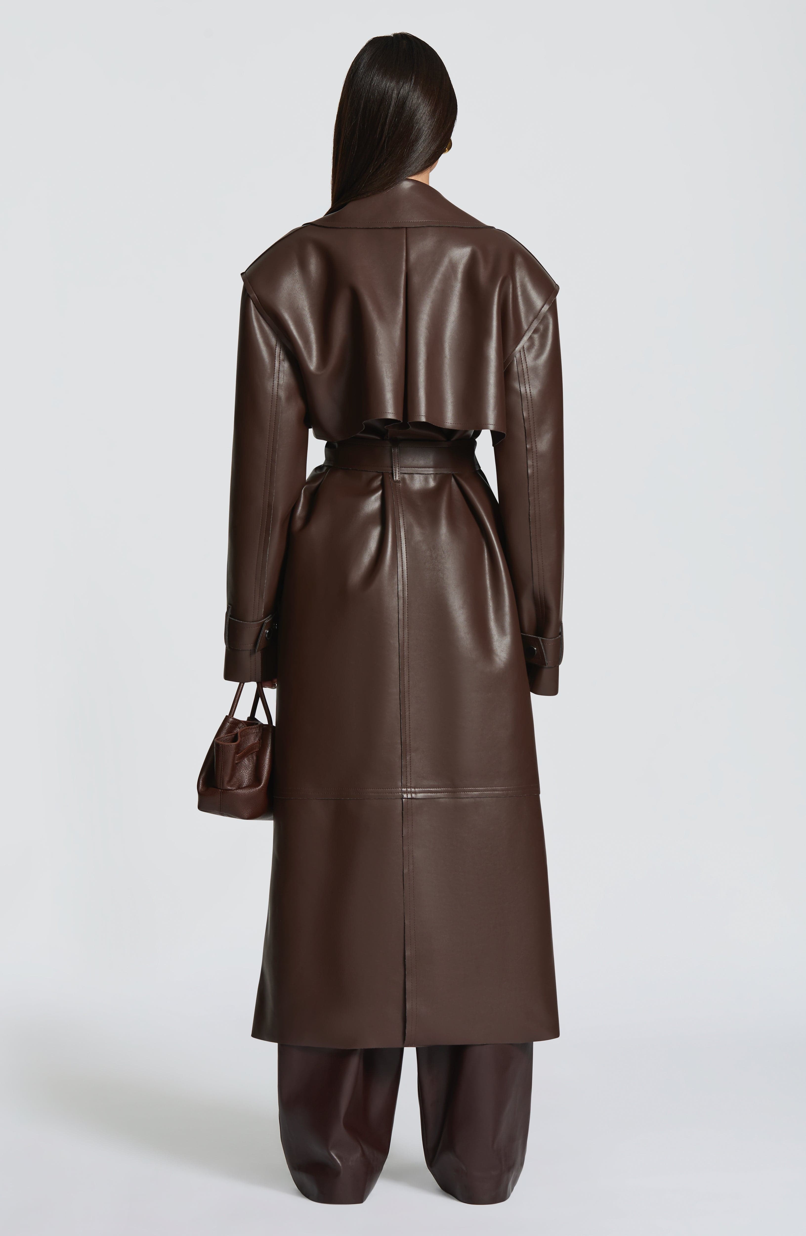 Bridget Trench Coat - Plum Brown Jacket Babyboo Fashion Premium Exclusive Design