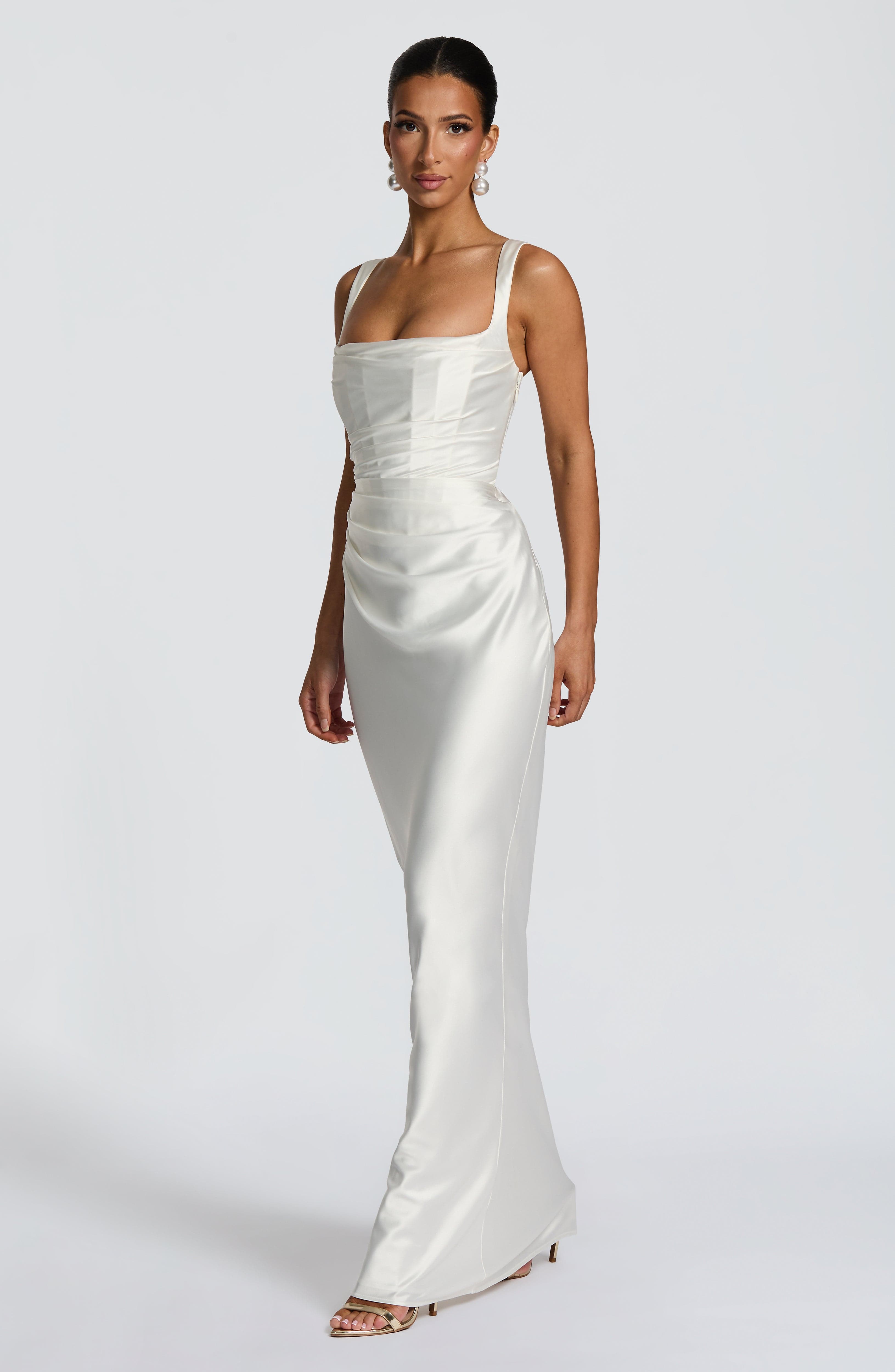 Calanthe Maxi Dress - Ivory Dress Babyboo Fashion Premium Exclusive Design