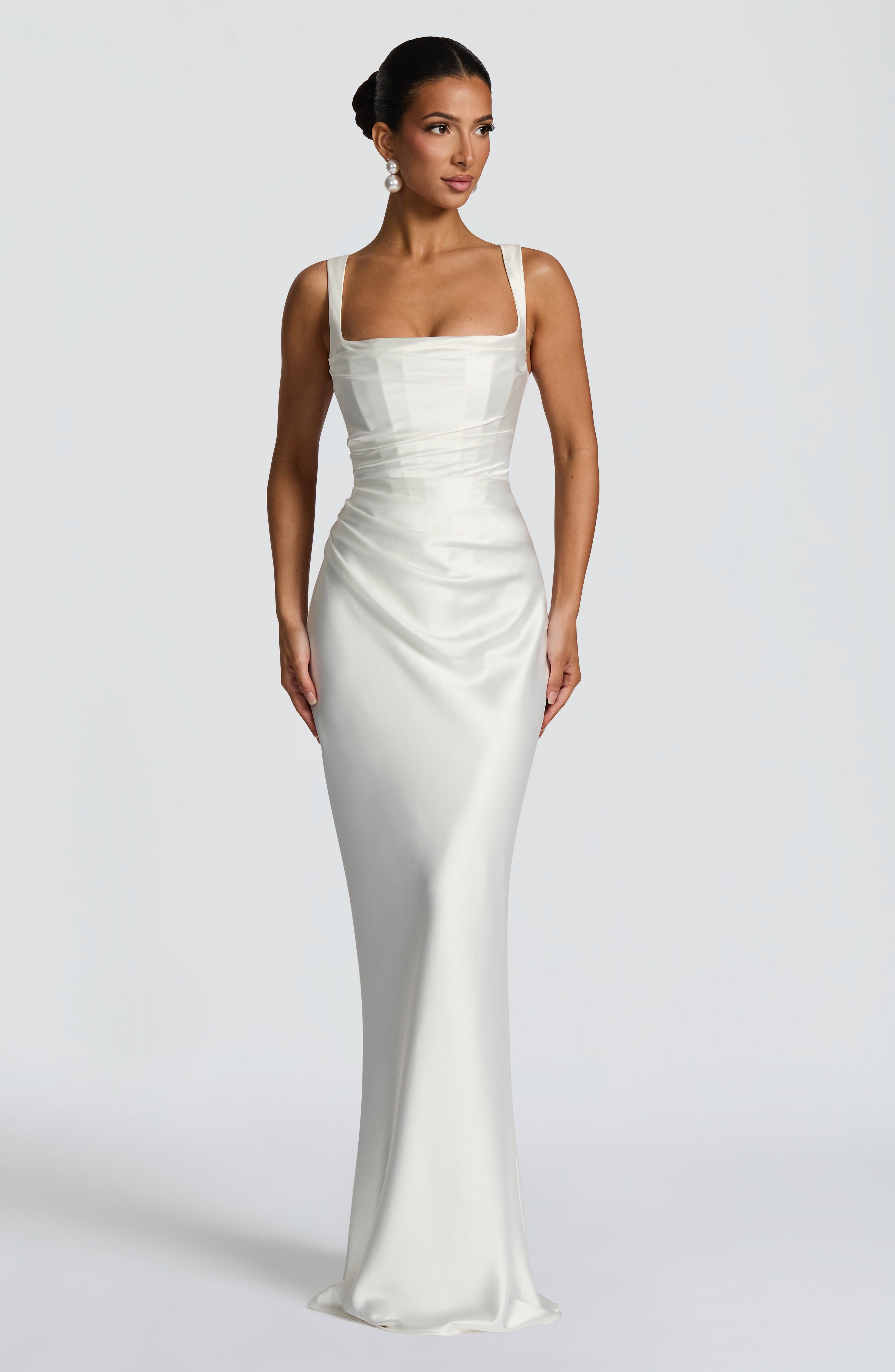 Calanthe Maxi Dress - Ivory Dress Babyboo Fashion Premium Exclusive Design
