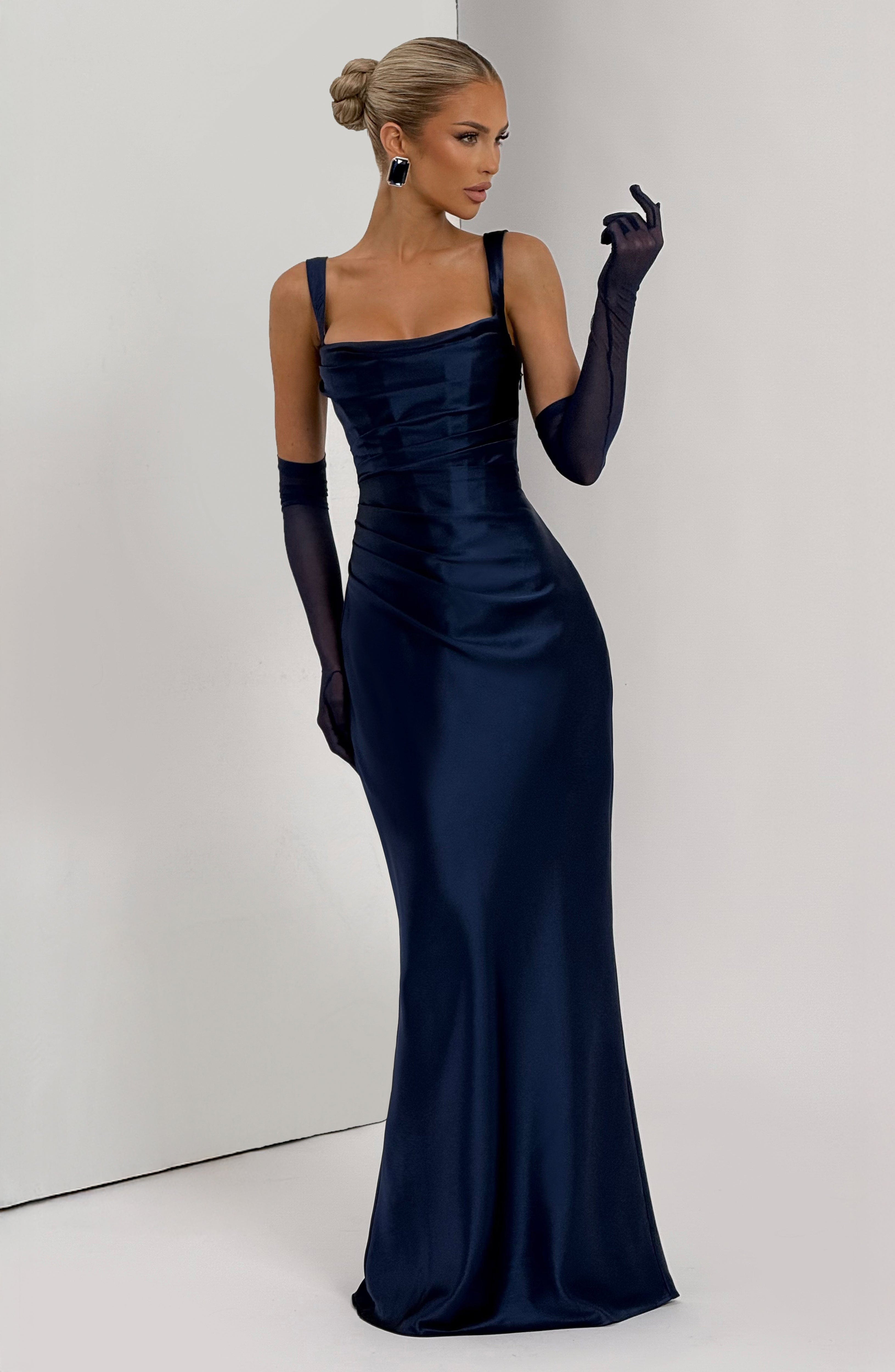 Calanthe Maxi Dress - Navy Dress Babyboo Fashion Premium Exclusive Design