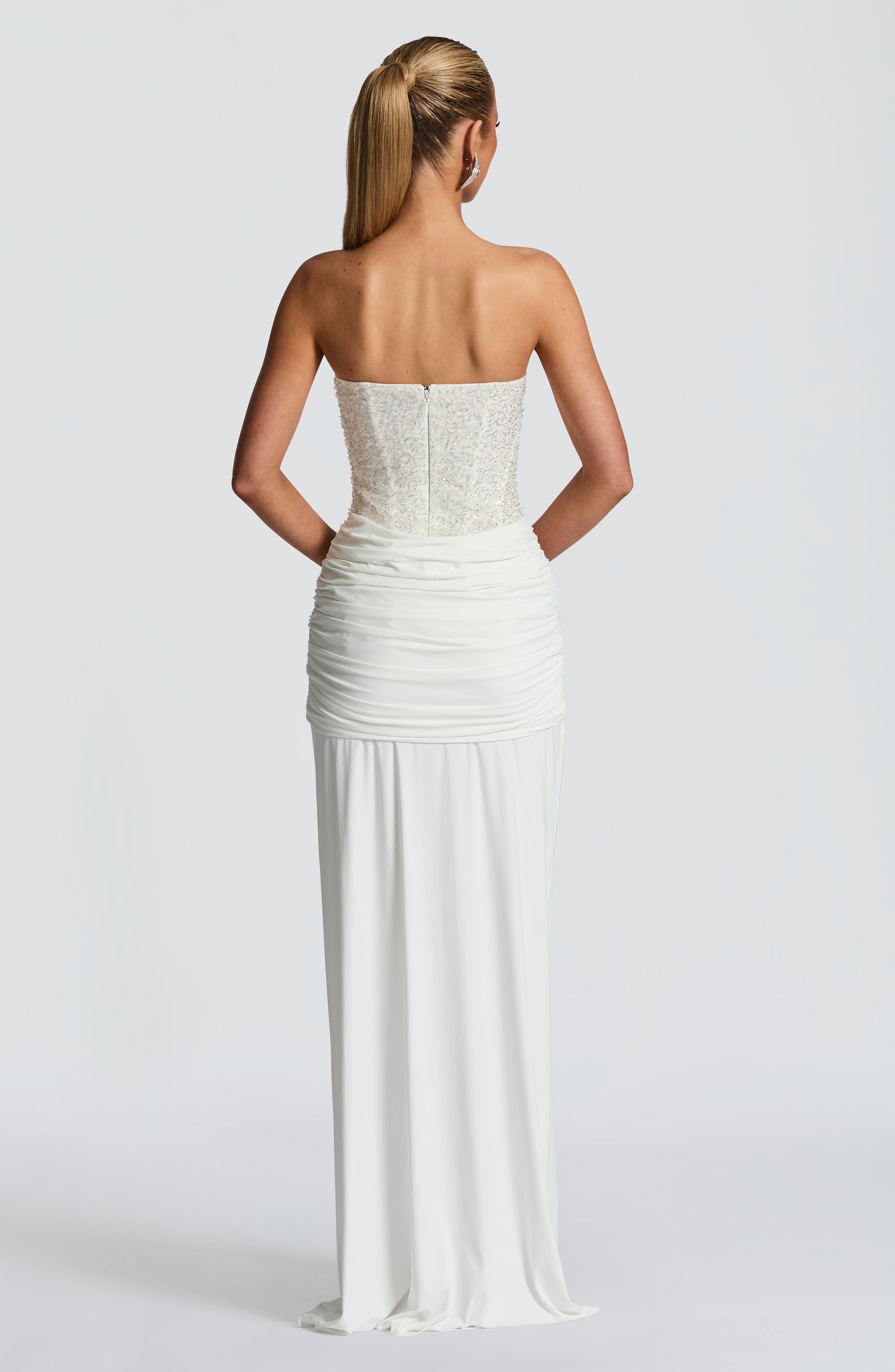 Carina Maxi Dress - Ivory Dress Babyboo Fashion Premium Exclusive Design