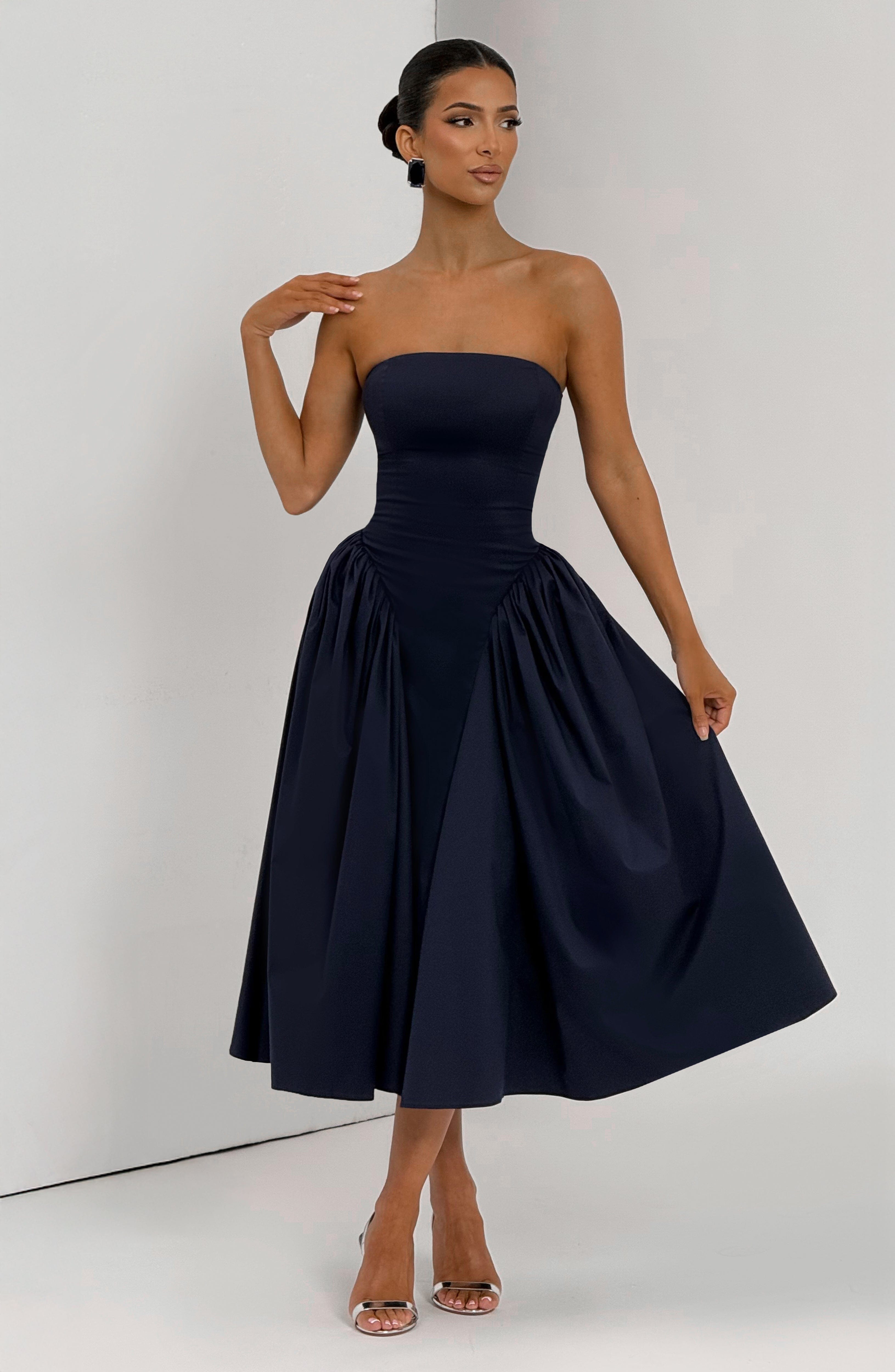 Darla Midi Dress - Navy Dress Babyboo Fashion Premium Exclusive Design