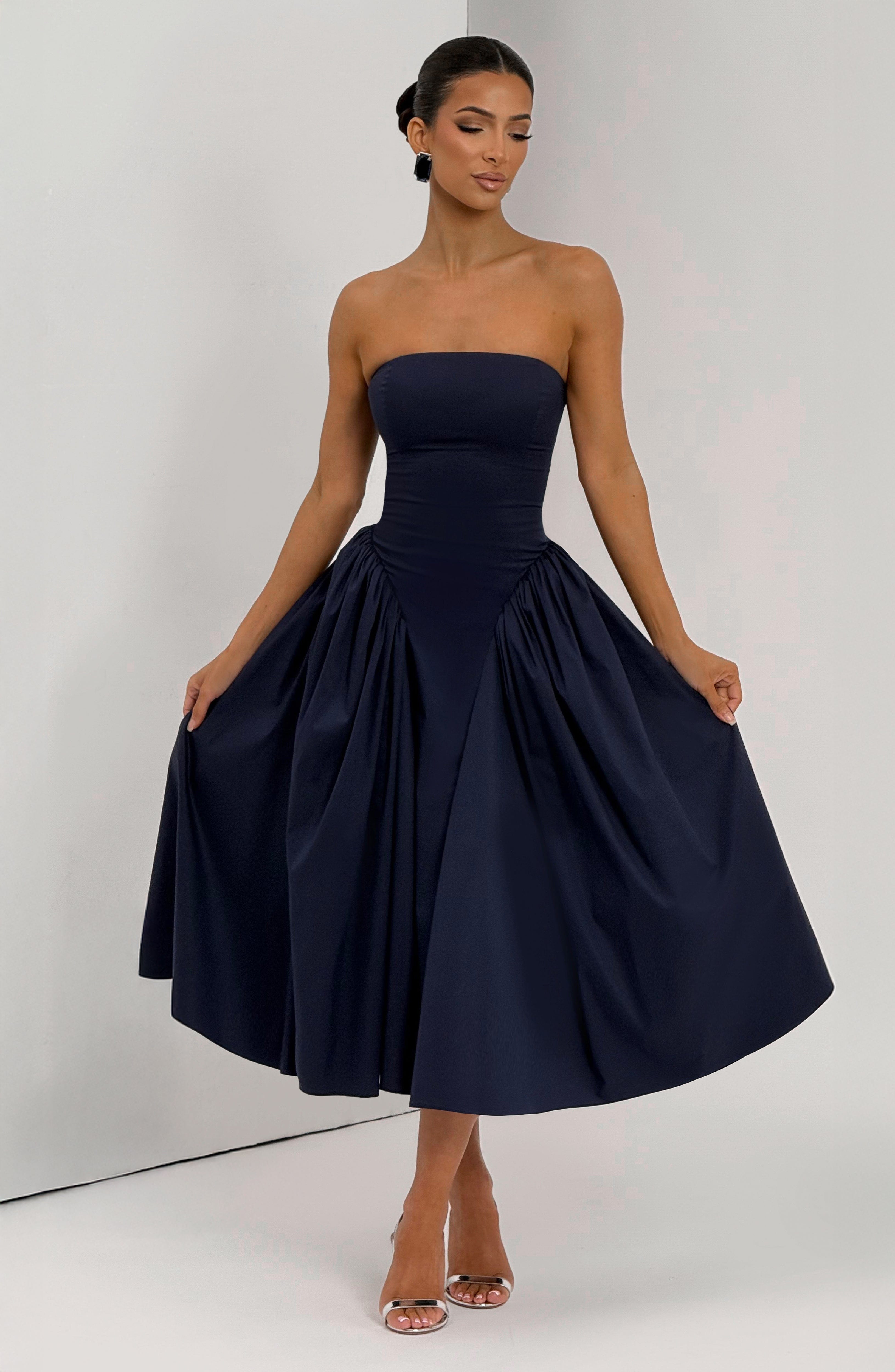Darla Midi Dress - Navy Dress Babyboo Fashion Premium Exclusive Design