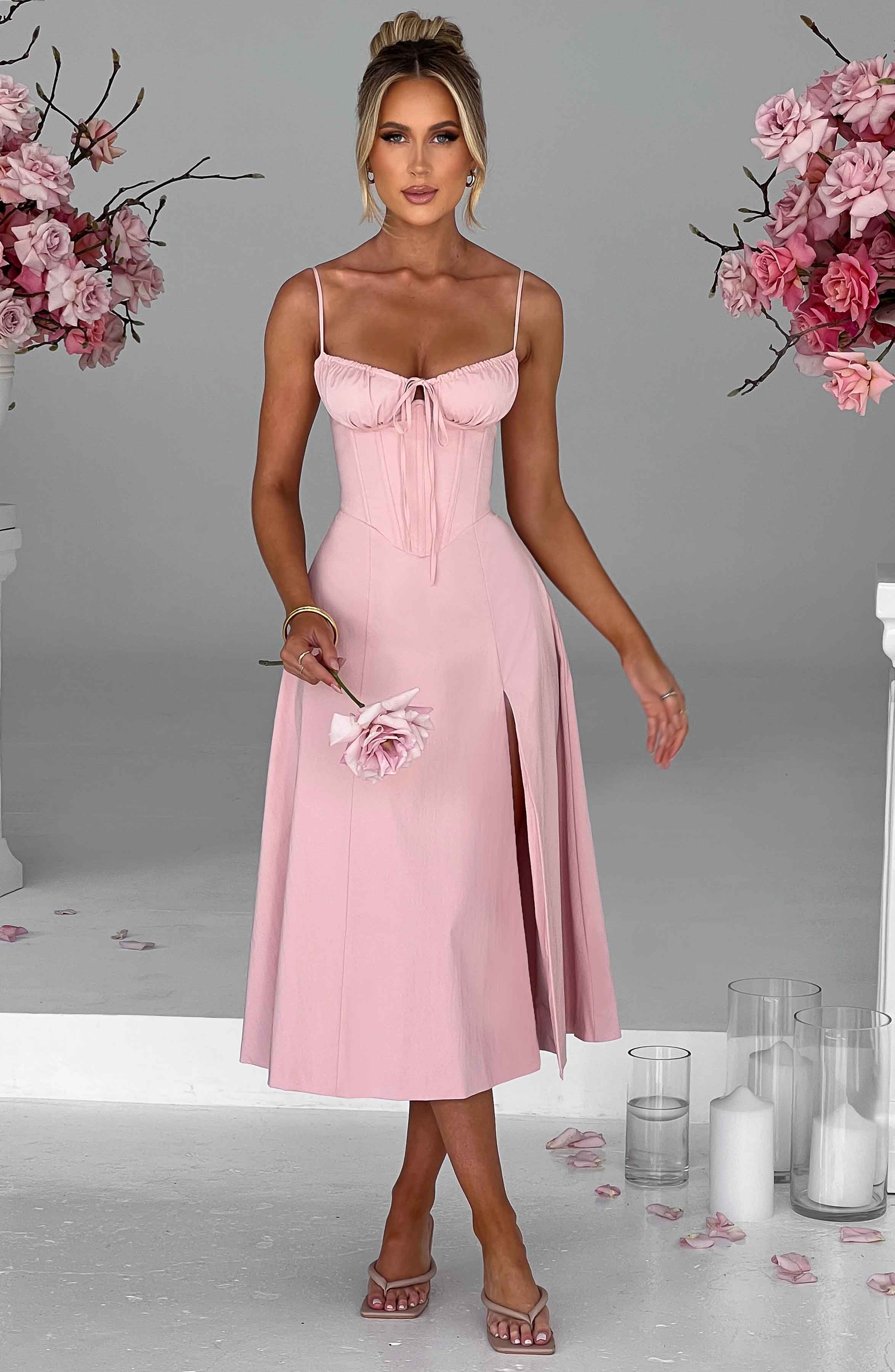 Deanna Midi Dress - Blush Dress Babyboo Fashion Premium Exclusive Design