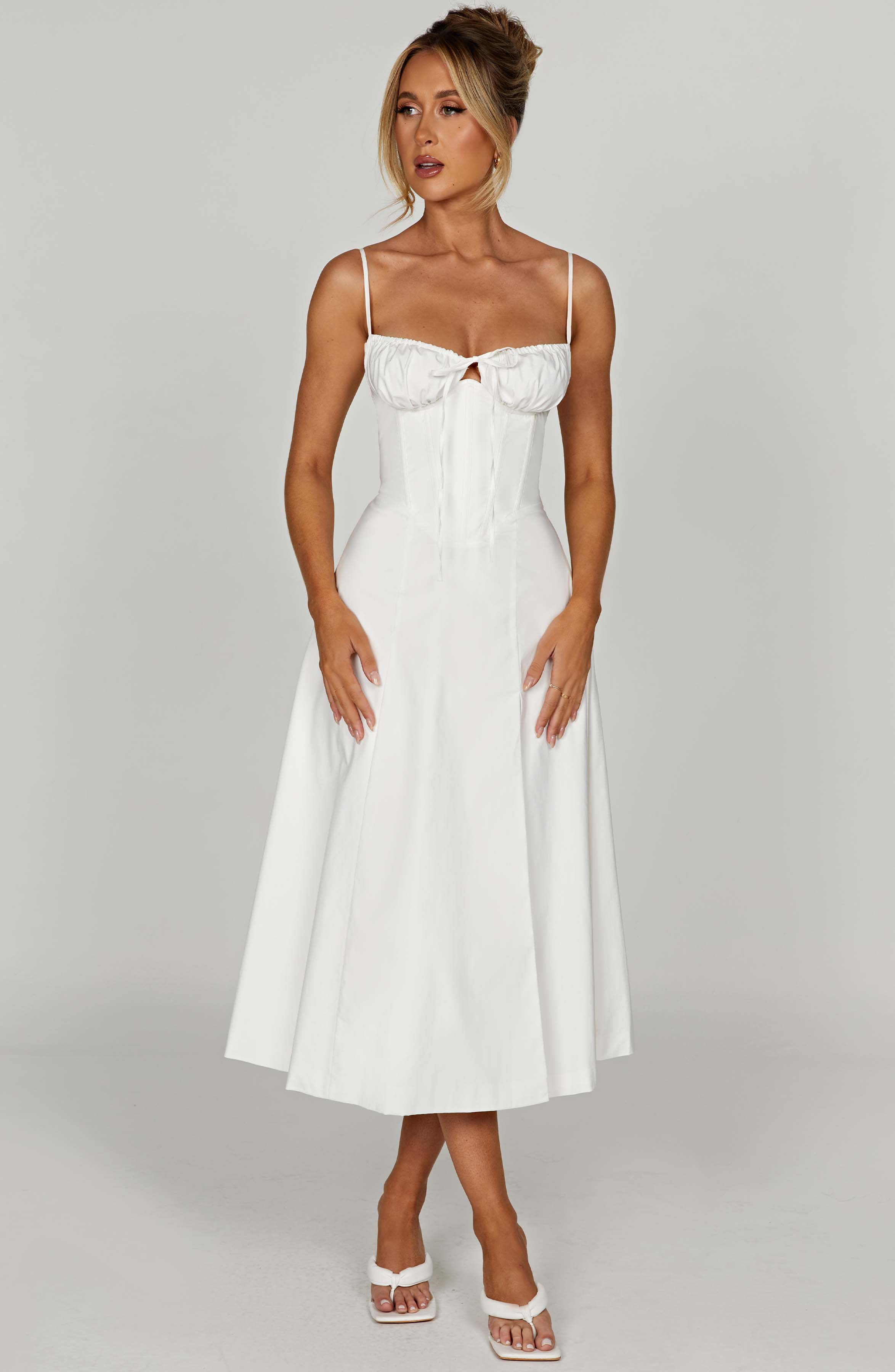 Deanna Midi Dress - Ivory Dress Babyboo Fashion Premium Exclusive Design