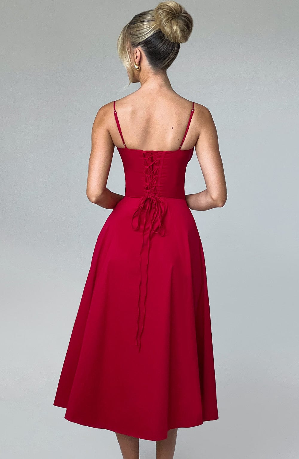 Deanna Midi Dress - Red Dress Babyboo Fashion Premium Exclusive Design