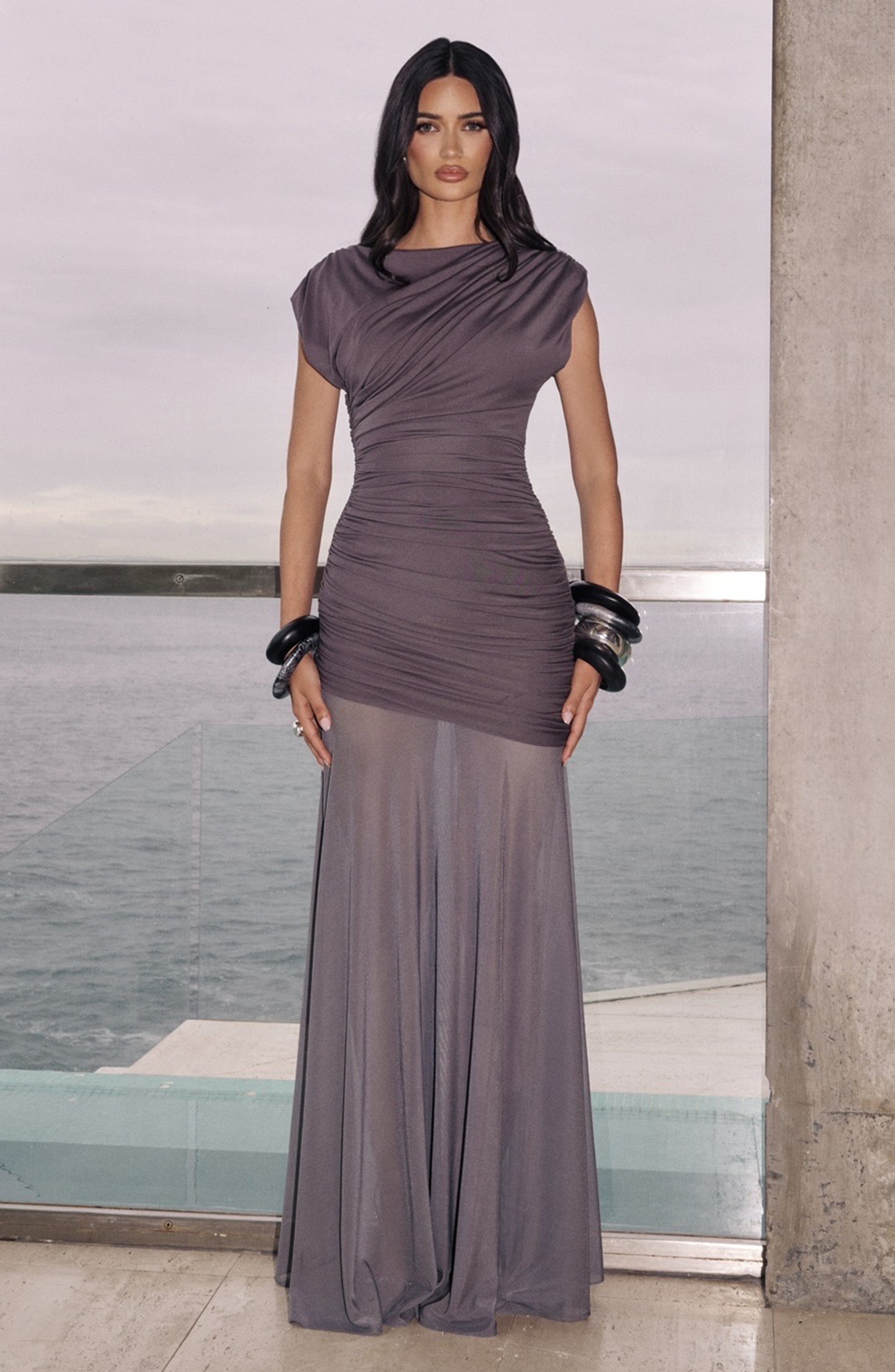 Demelza Maxi Dress - Charcoal Dress Babyboo Fashion Premium Exclusive Design
