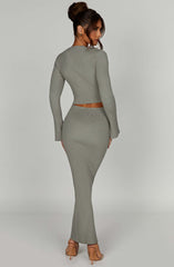 Elia Maxi Skirt - Khaki Skirt Babyboo Fashion Premium Exclusive Design