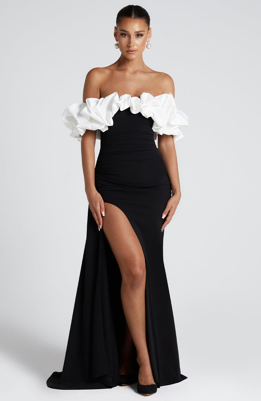 Elsie Maxi Dress - Black/White Dress Babyboo Fashion Premium Exclusive Design