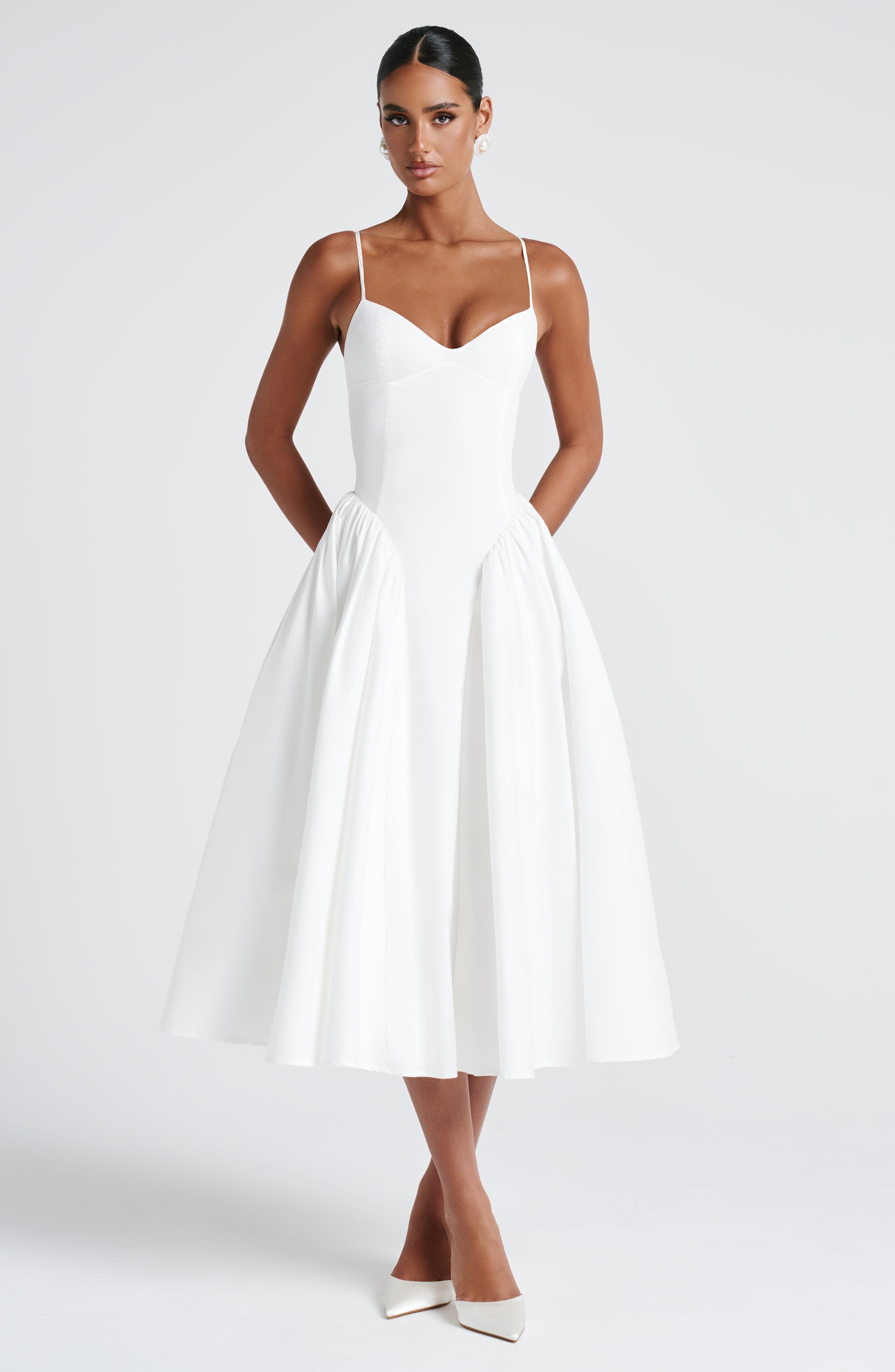 Emerson Midi Dress - Ivory Dress Babyboo Fashion Premium Exclusive Design