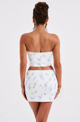 Esmeralda Top - Blue Ditsy Print Tops Babyboo Fashion Premium Exclusive Design