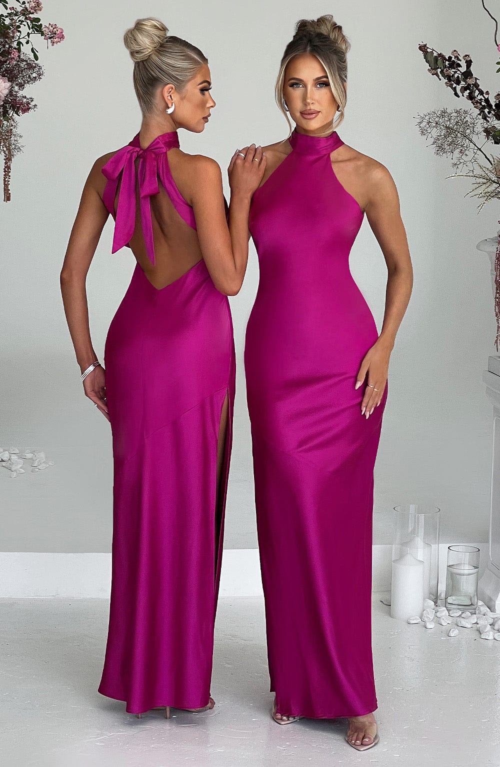 Etta Maxi Dress - Hot Pink Dress Babyboo Fashion Premium Exclusive Design