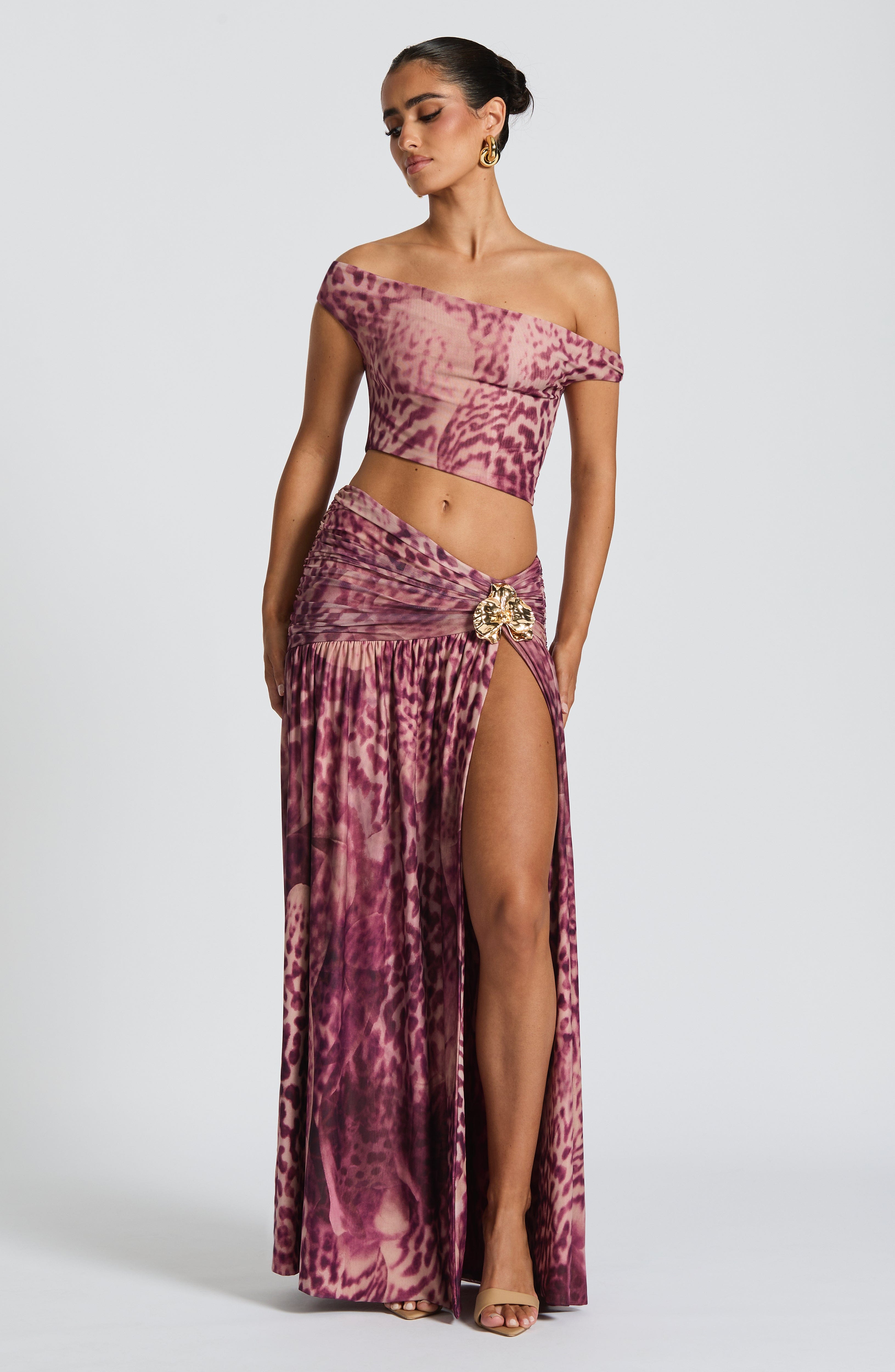 Eva Top - Magenta Orchid Print Top Babyboo Fashion Premium Exclusive Design