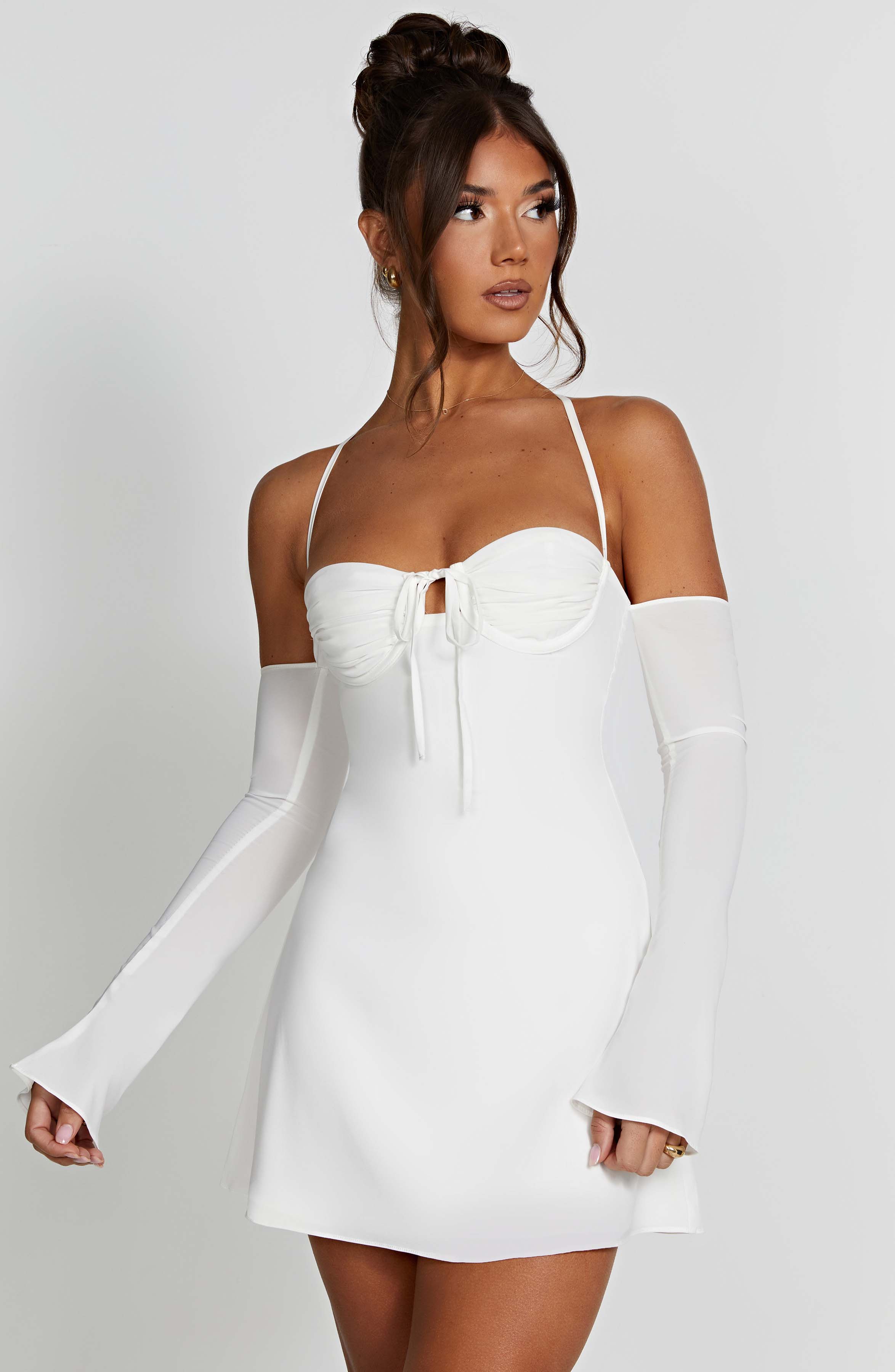 Fiona Mini Dress - Ivory Dress Babyboo Fashion Premium Exclusive Design
