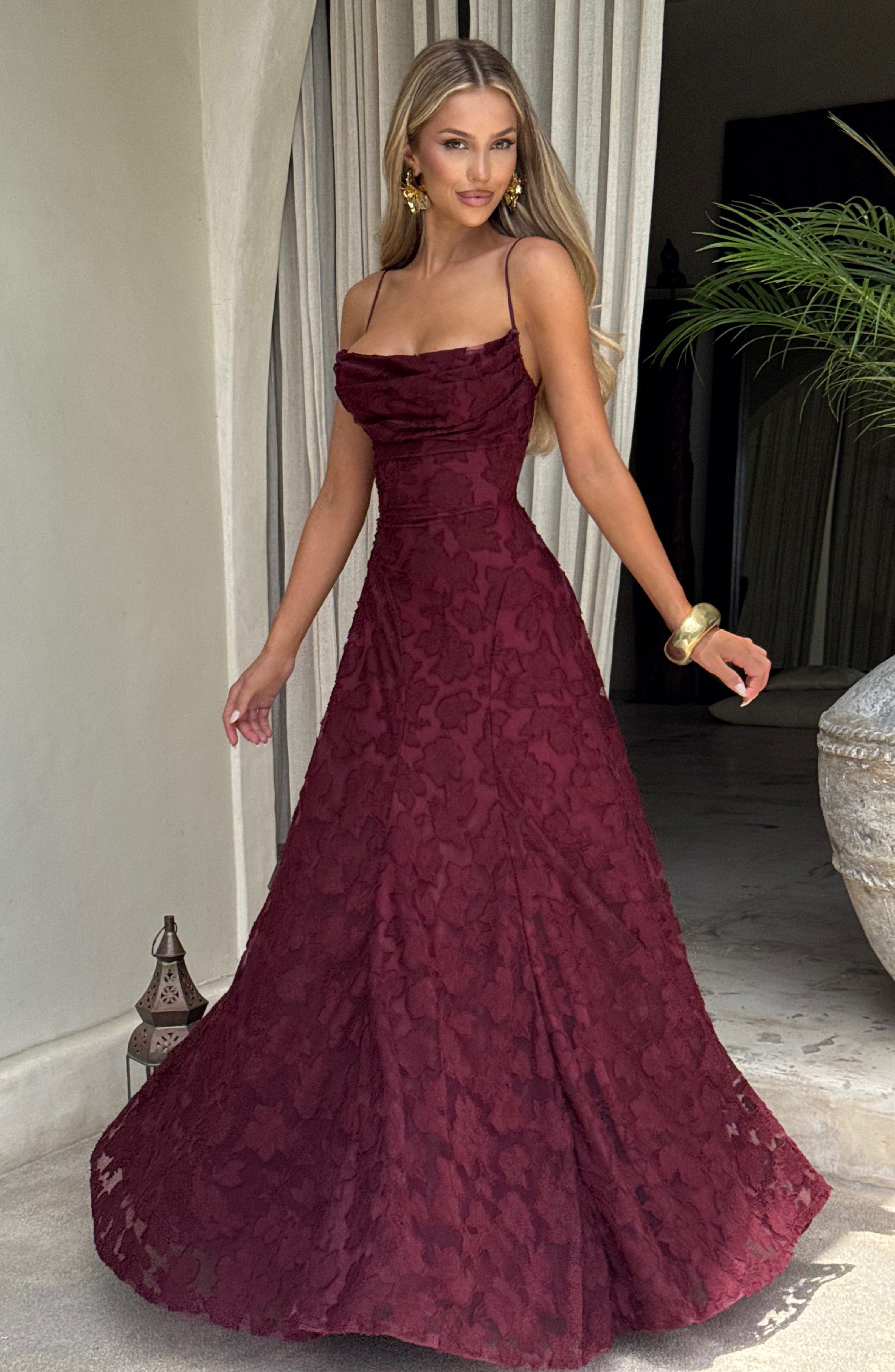 Francis Maxi Dress - Cherry Lacquer Dress Babyboo Fashion Premium Exclusive Design