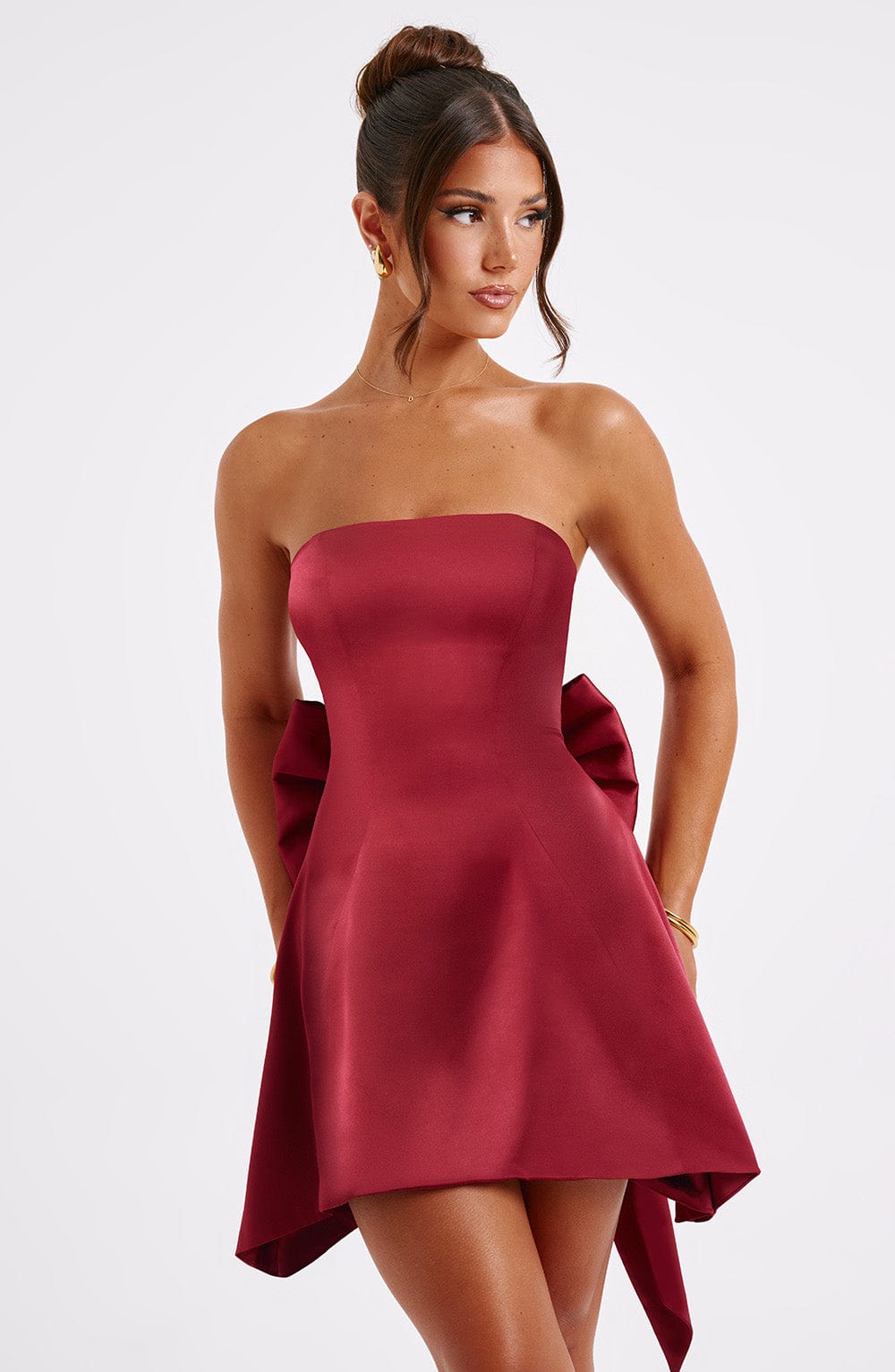Freja Mini Dress - Burgundy Dress Babyboo Fashion Premium Exclusive Design