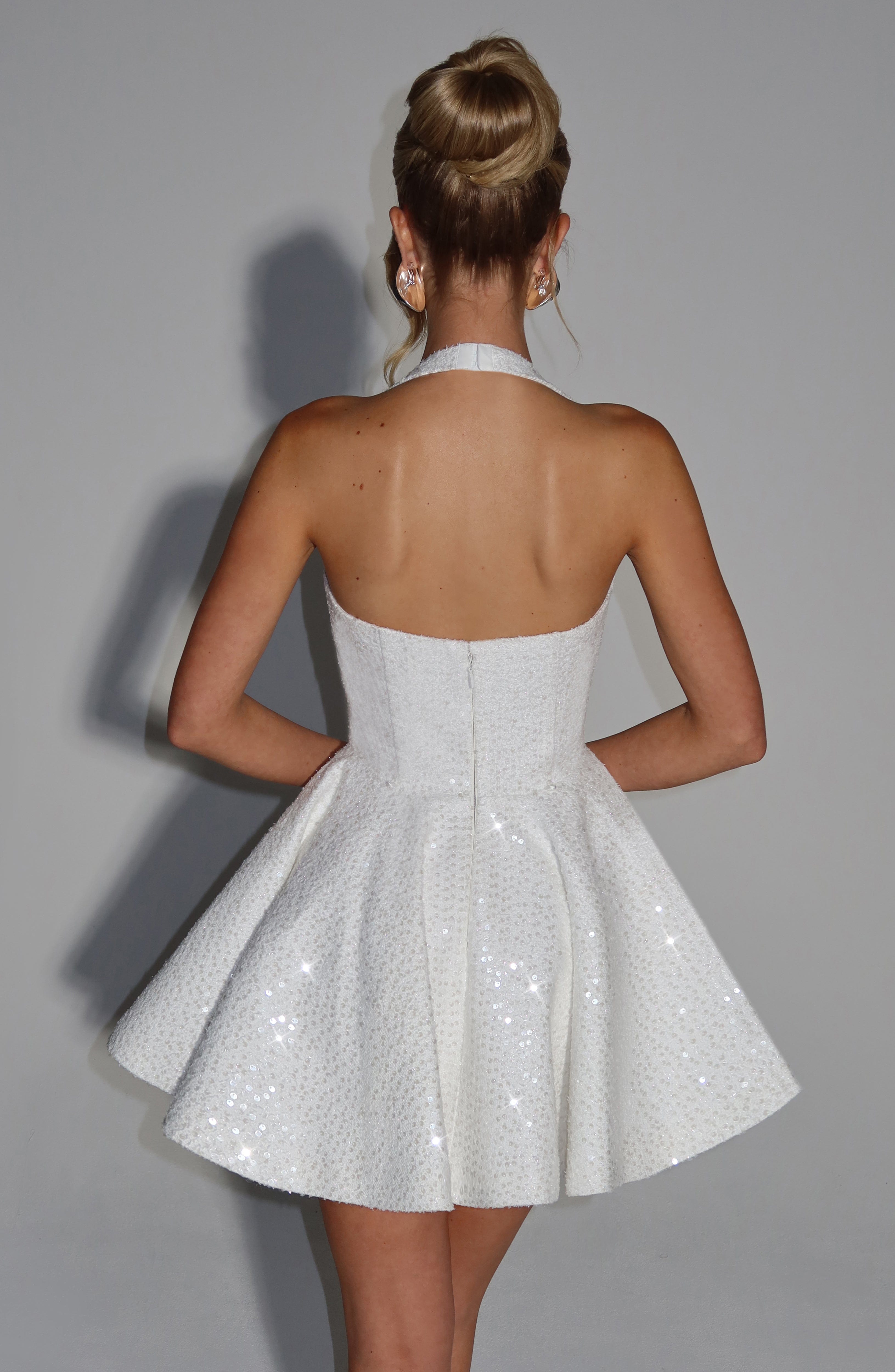 Georgette Mini Dress - Ivory Dress Babyboo Fashion Premium Exclusive Design