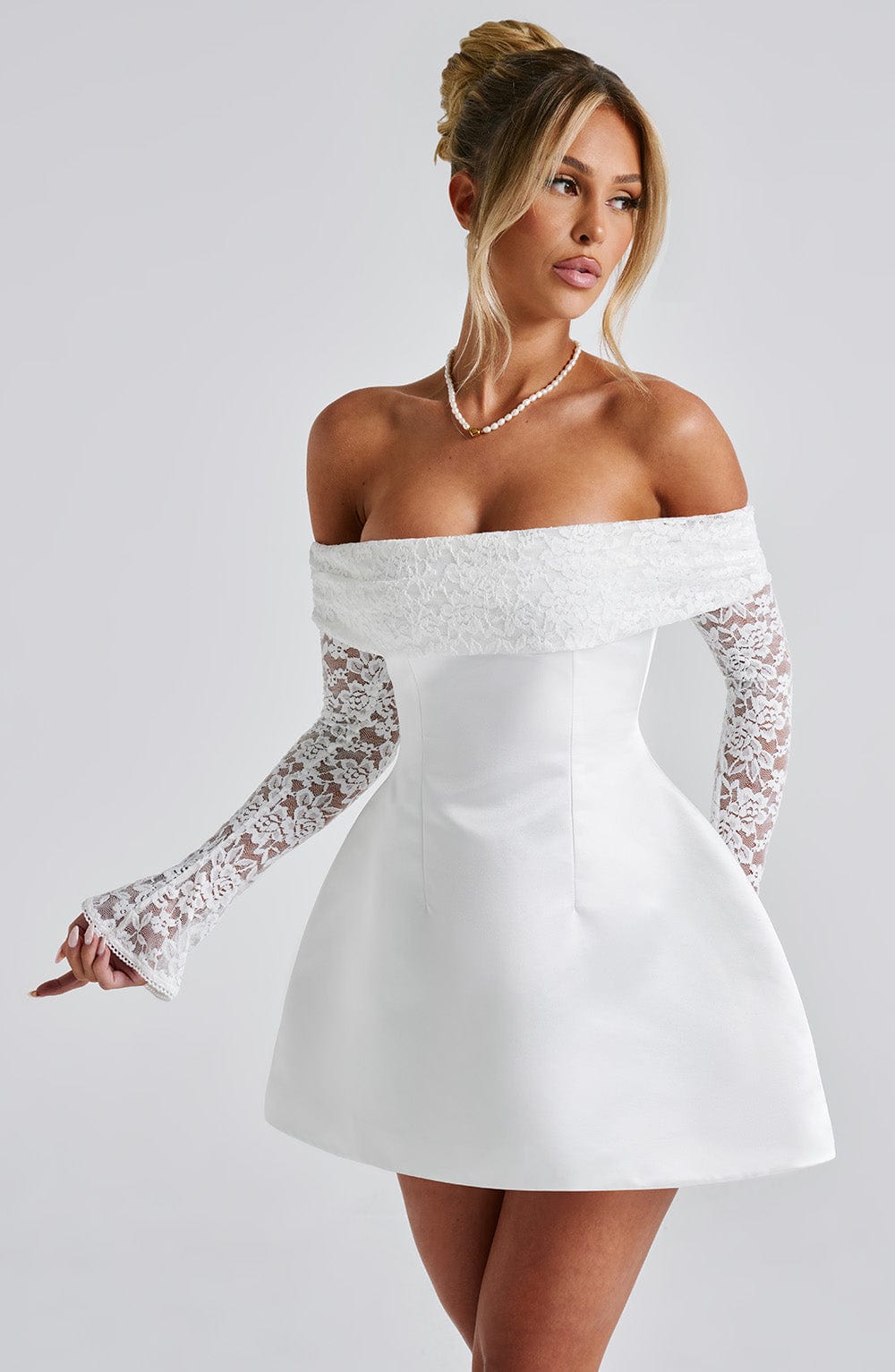 Georgianna Mini Dress - Ivory Dress Babyboo Fashion Premium Exclusive Design