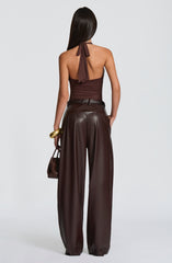 Glenda Pants - Plum Brown Pants Babyboo Fashion Premium Exclusive Design
