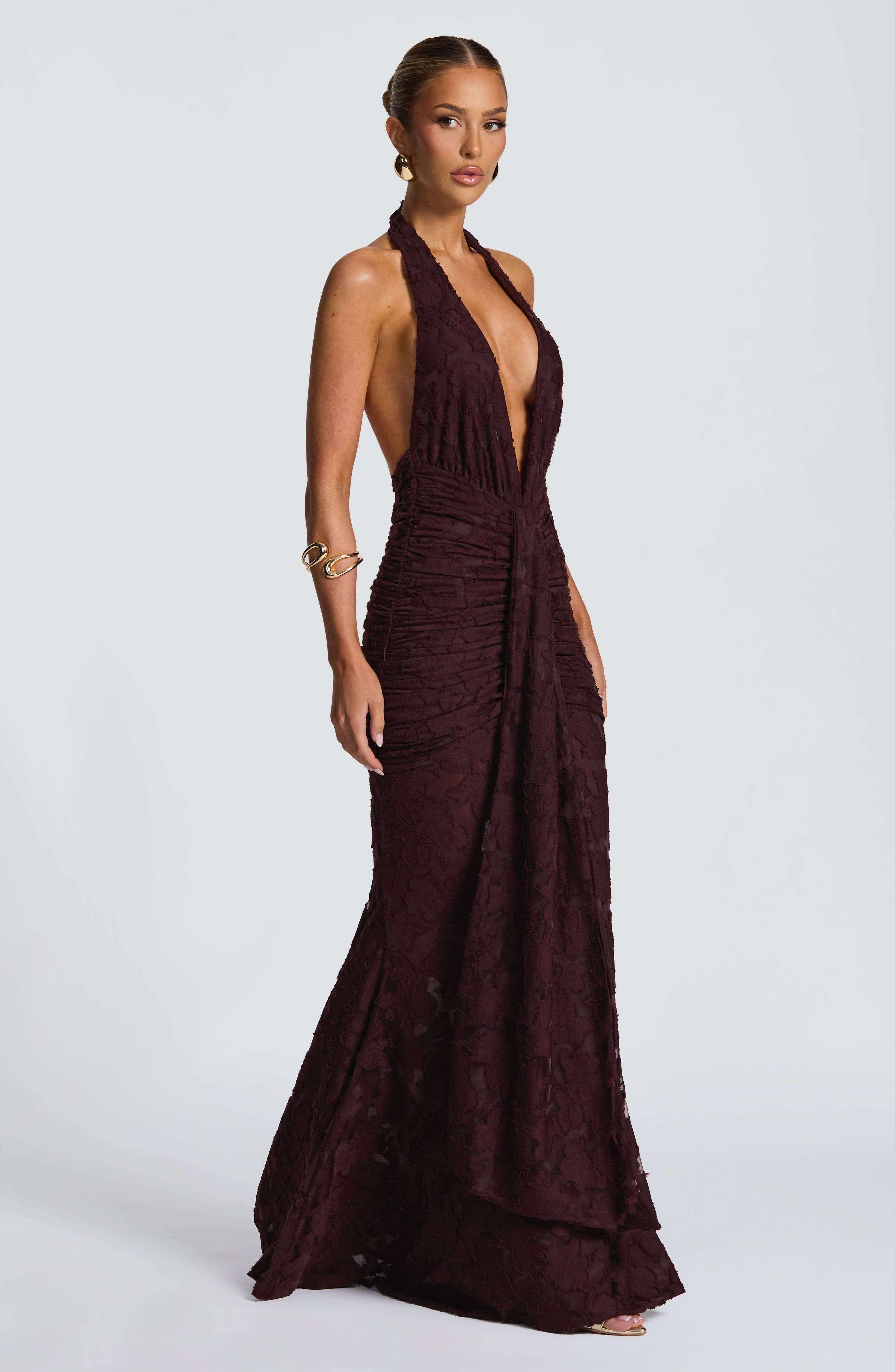 Guinevere Maxi Dress - Plum Brown Dress Babyboo Fashion Premium Exclusive Design