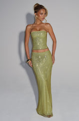 Hali Maxi Skirt - Olive Skirt Babyboo Fashion Premium Exclusive Design