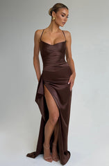 Helen Maxi Dress - Plum Brown Dress Babyboo Fashion Premium Exclusive Design