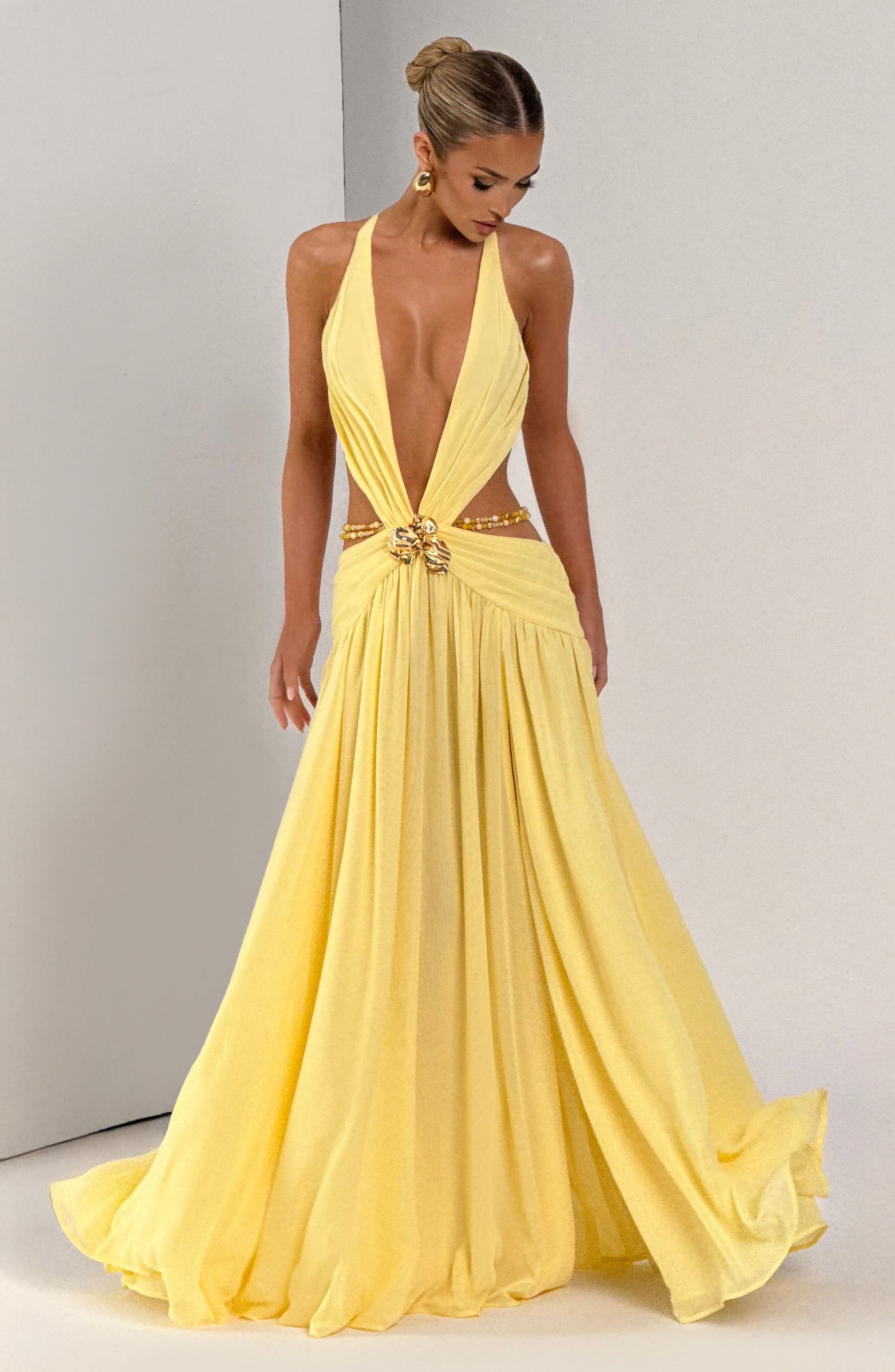 Indianna Maxi Dress - Lemon Dress Babyboo Fashion Premium Exclusive Design