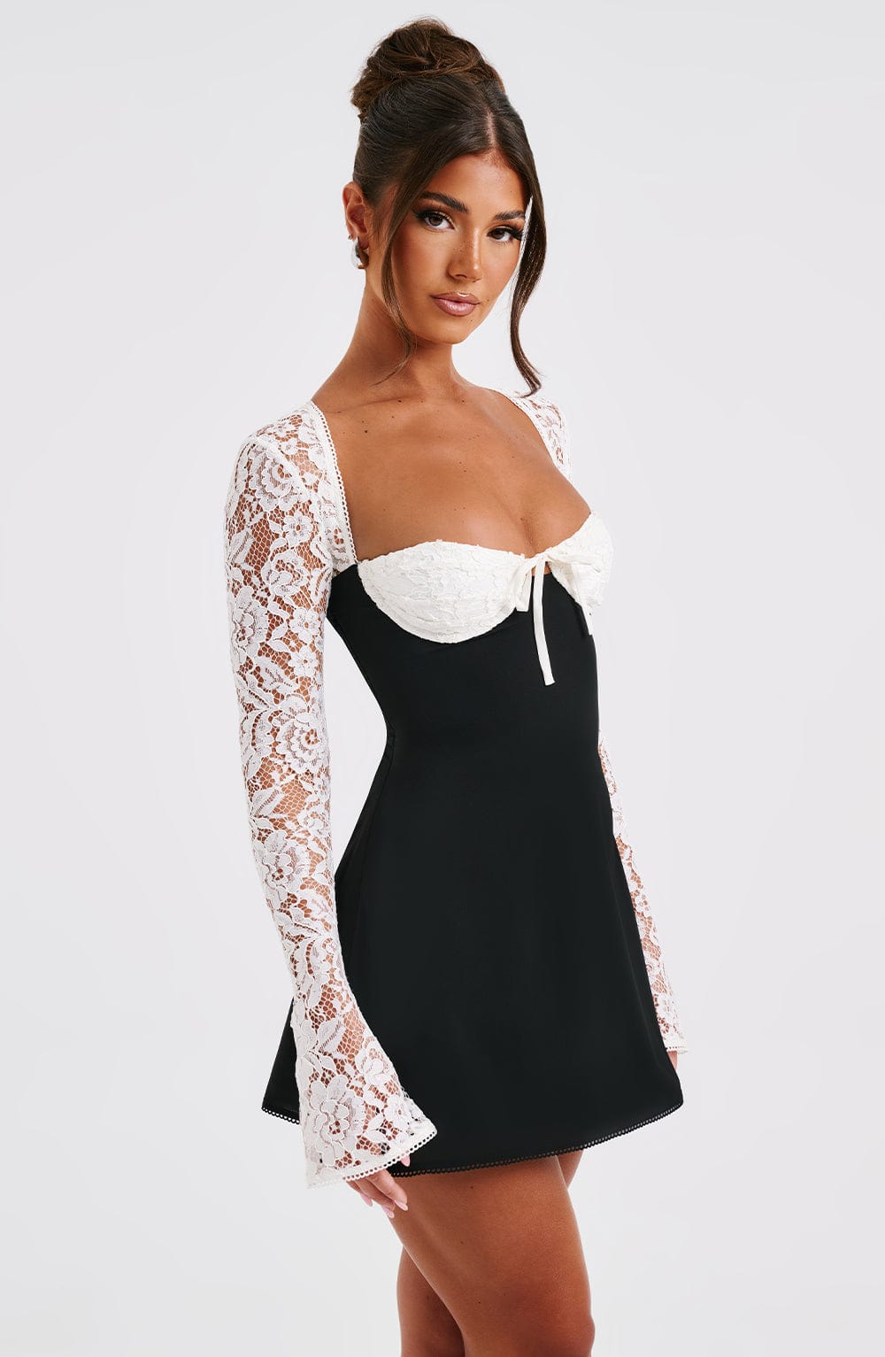 Jacinta Mini Dress - Black/White Dress Babyboo Fashion Premium Exclusive Design