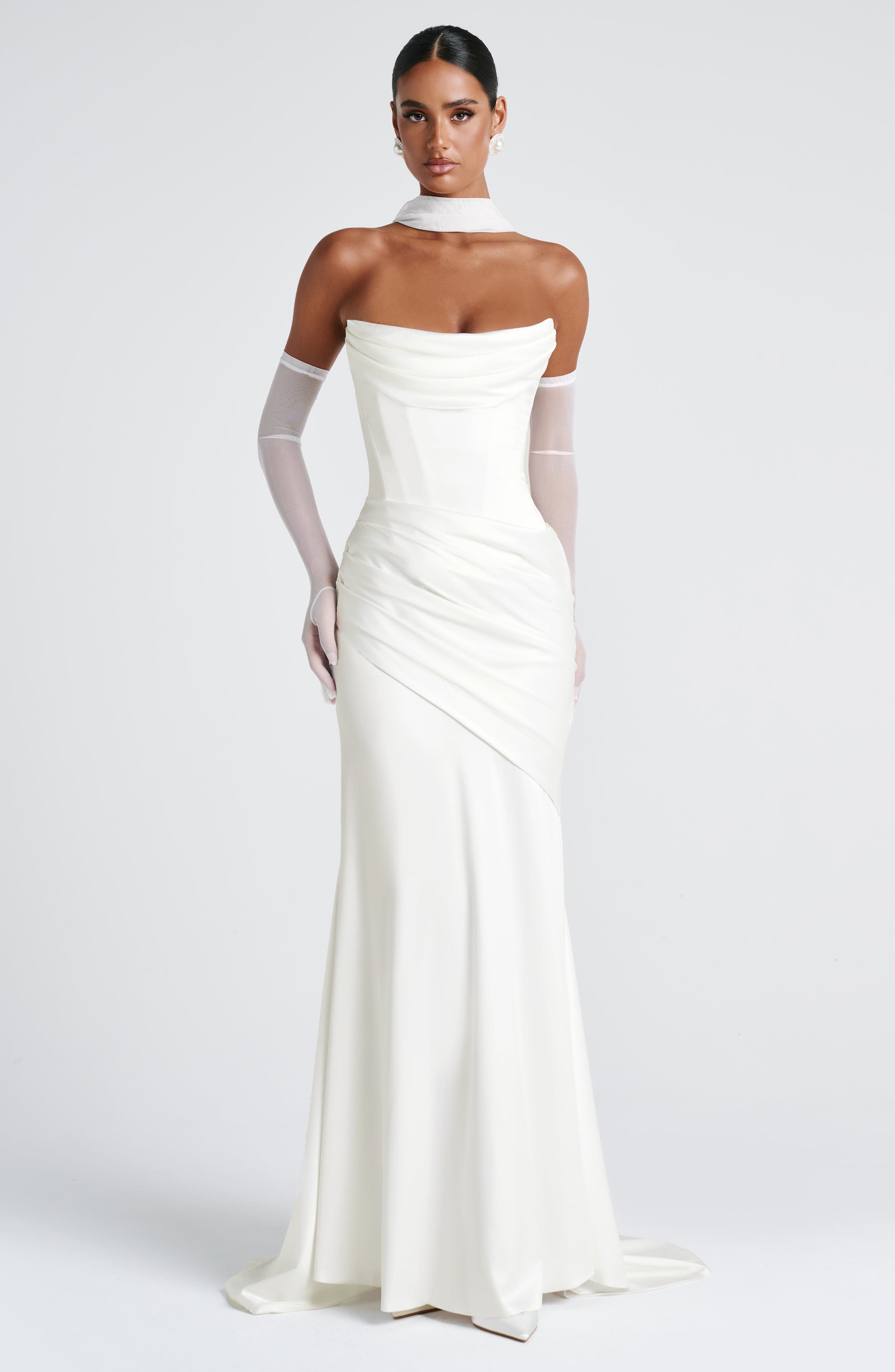 Kensington Maxi Dress - Ivory Dress Babyboo Fashion Premium Exclusive Design