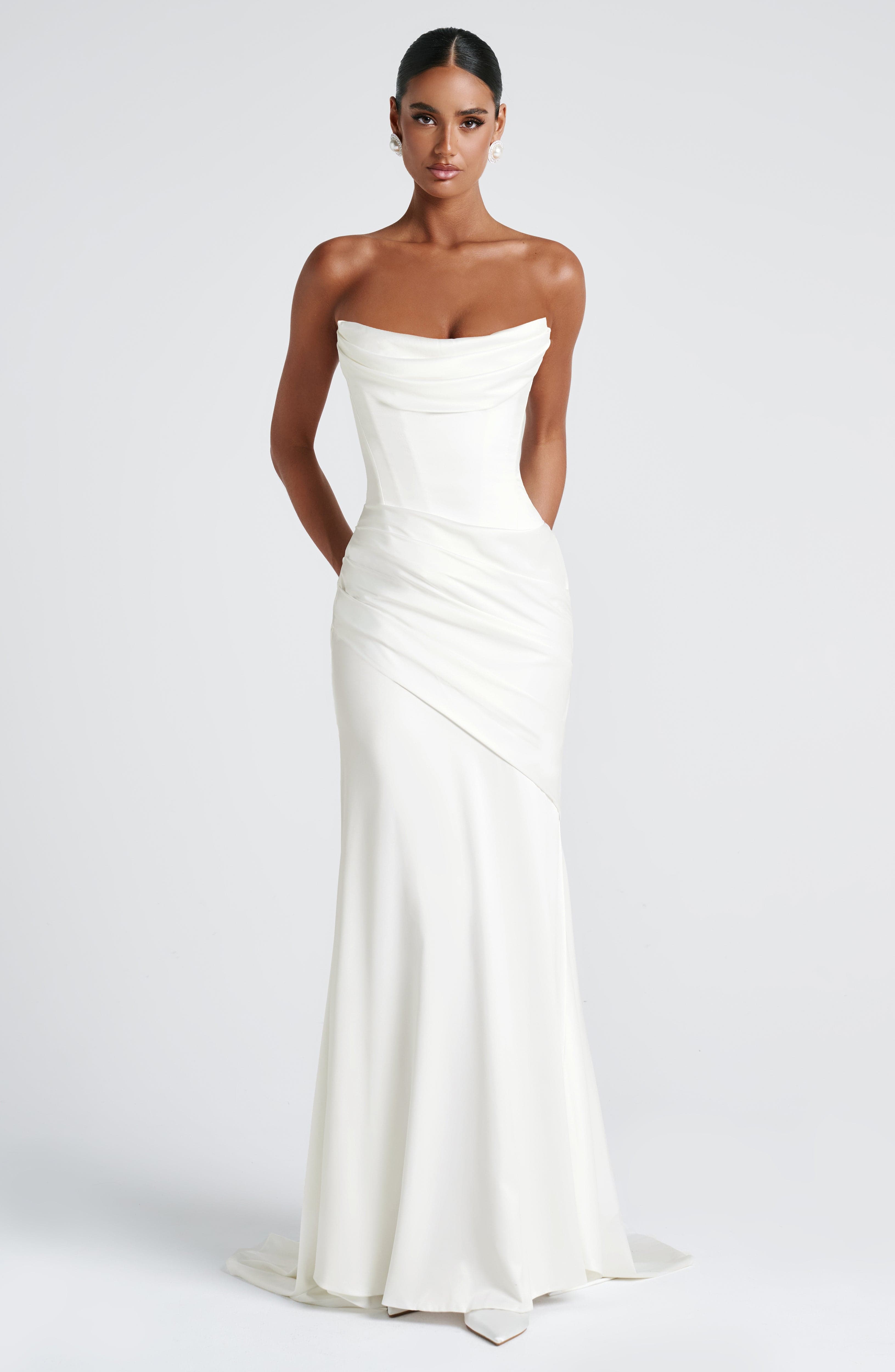 Kensington Maxi Dress - Ivory Dress Babyboo Fashion Premium Exclusive Design