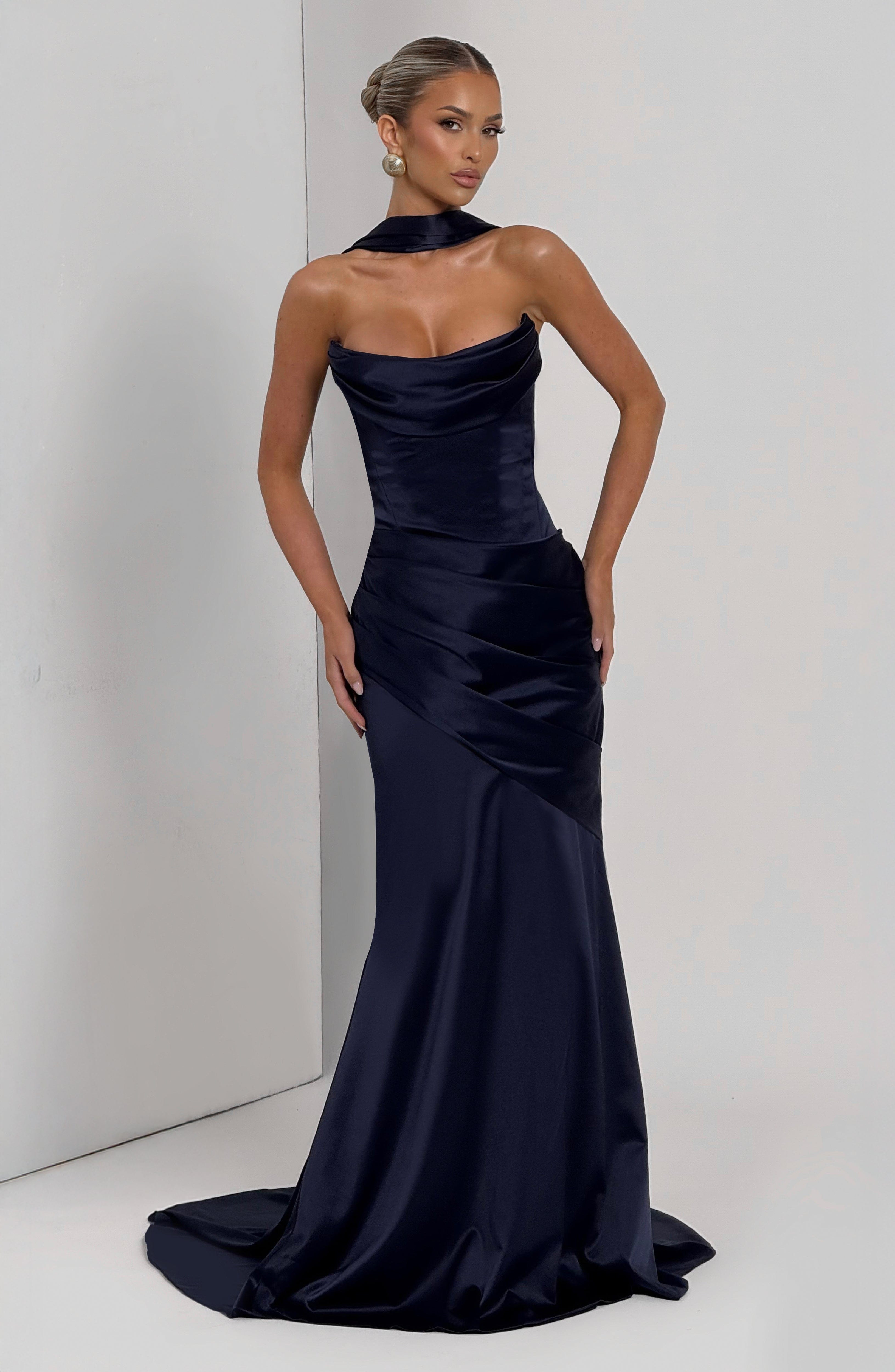 Kensington Maxi Dress - Navy Dress Babyboo Fashion Premium Exclusive Design