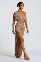Laverna Midi Dress - Beige Dress Babyboo Fashion Premium Exclusive Design
