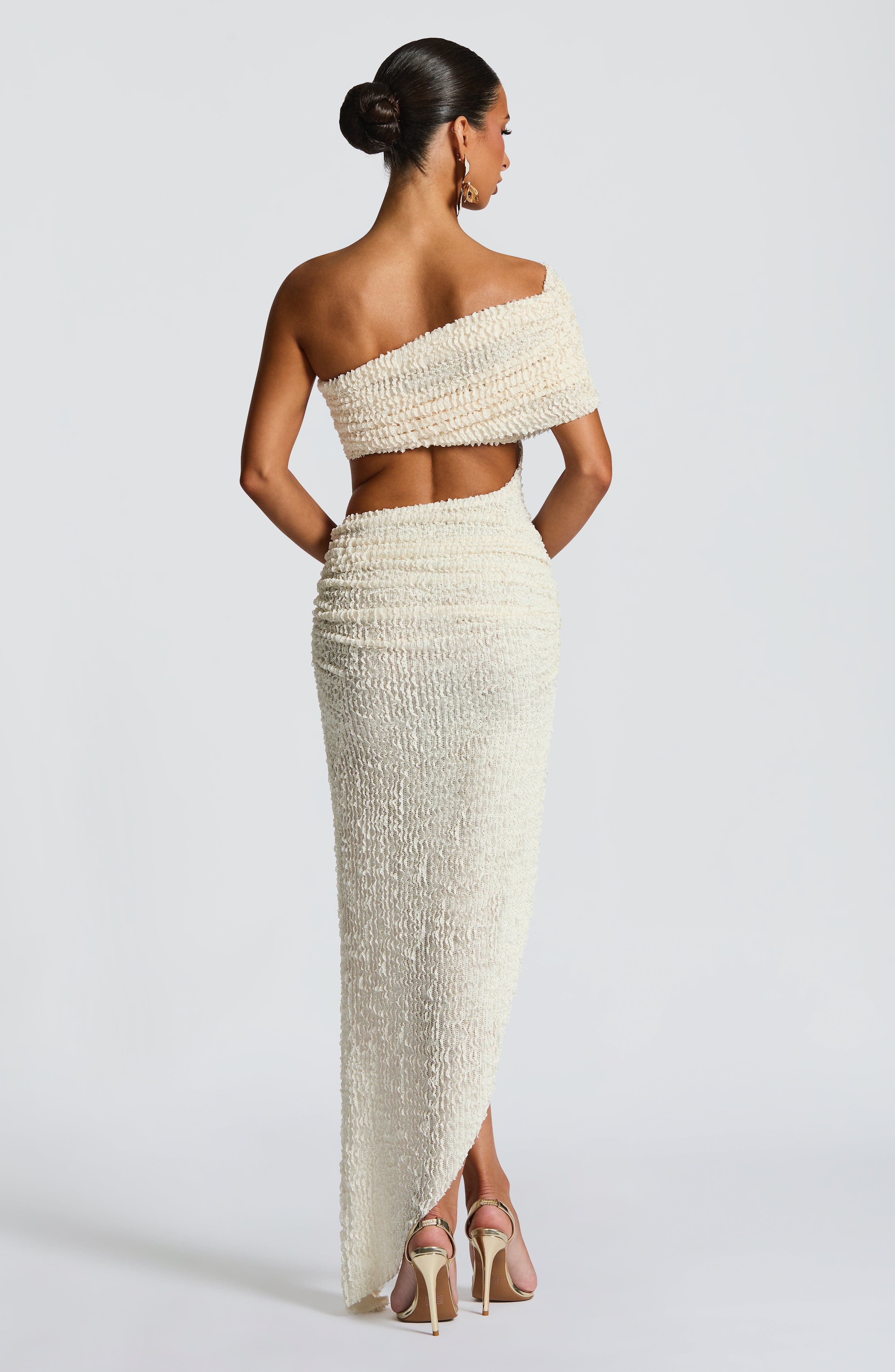 Laverna Midi Dress - Ivory Dress Babyboo Fashion Premium Exclusive Design