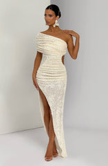 Laverna Midi Dress - Ivory Dress Babyboo Fashion Premium Exclusive Design