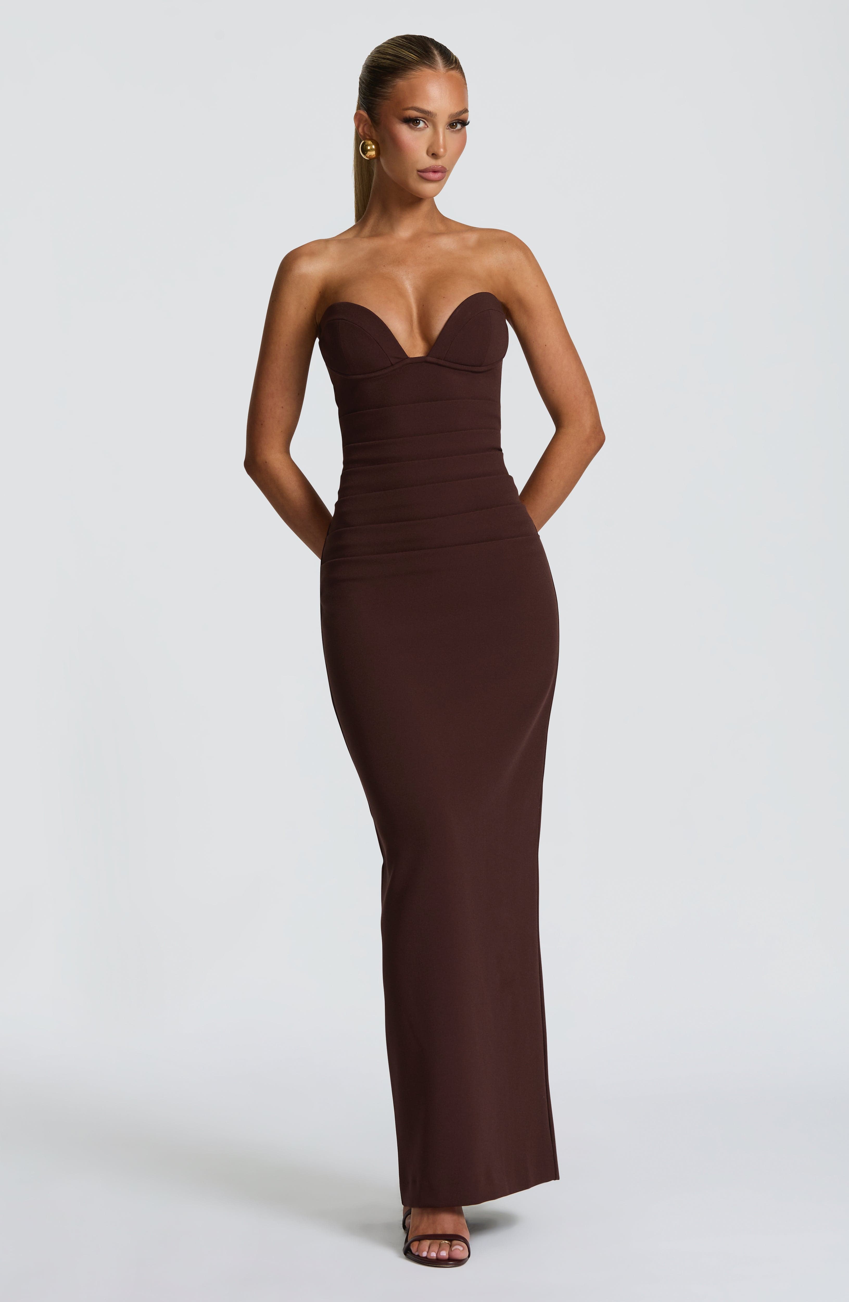 Lindsey Maxi Dress - Plum Brown Dress Babyboo Fashion Premium Exclusive Design