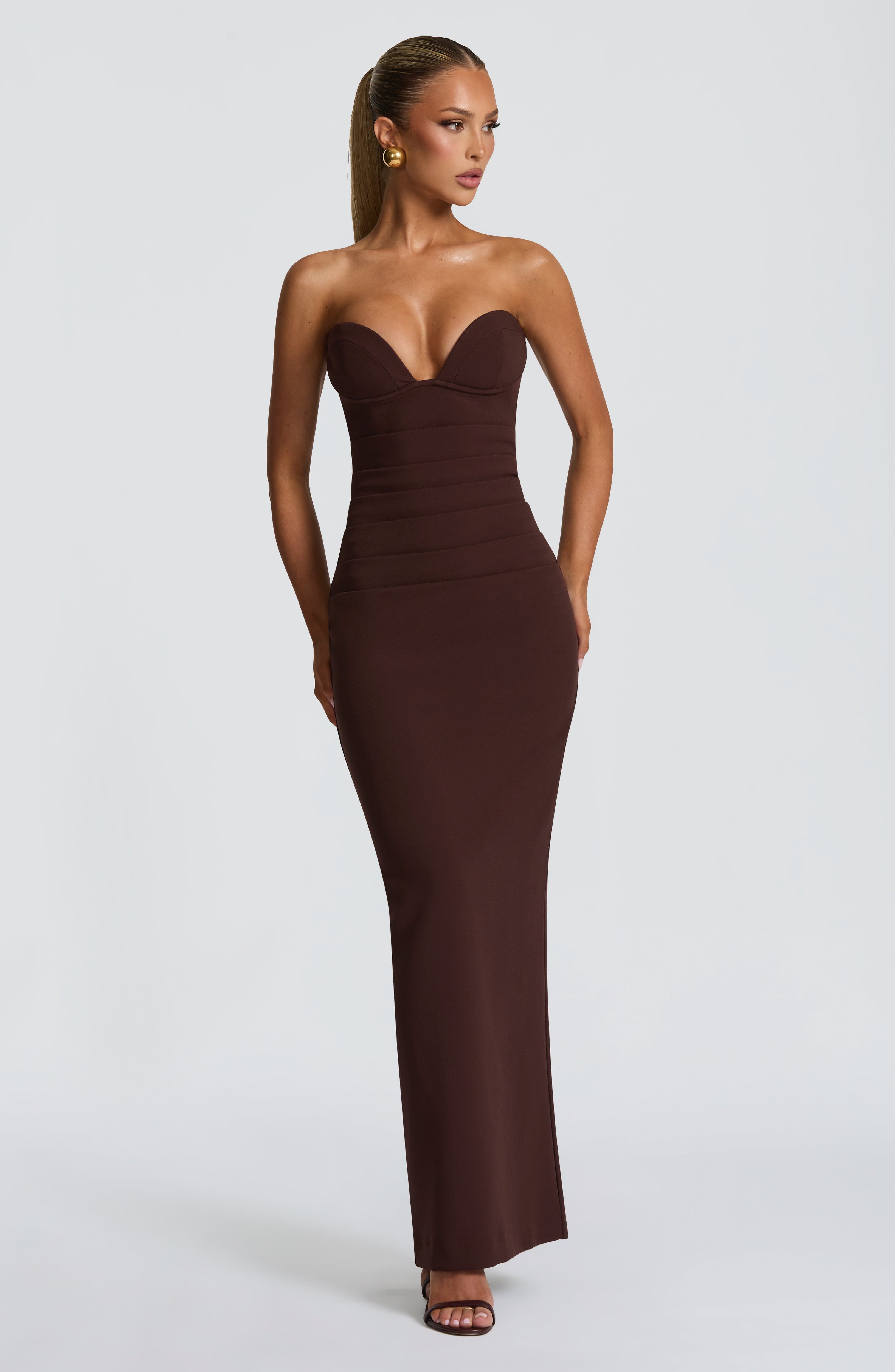 Lindsey Maxi Dress - Plum Brown Dress Babyboo Fashion Premium Exclusive Design