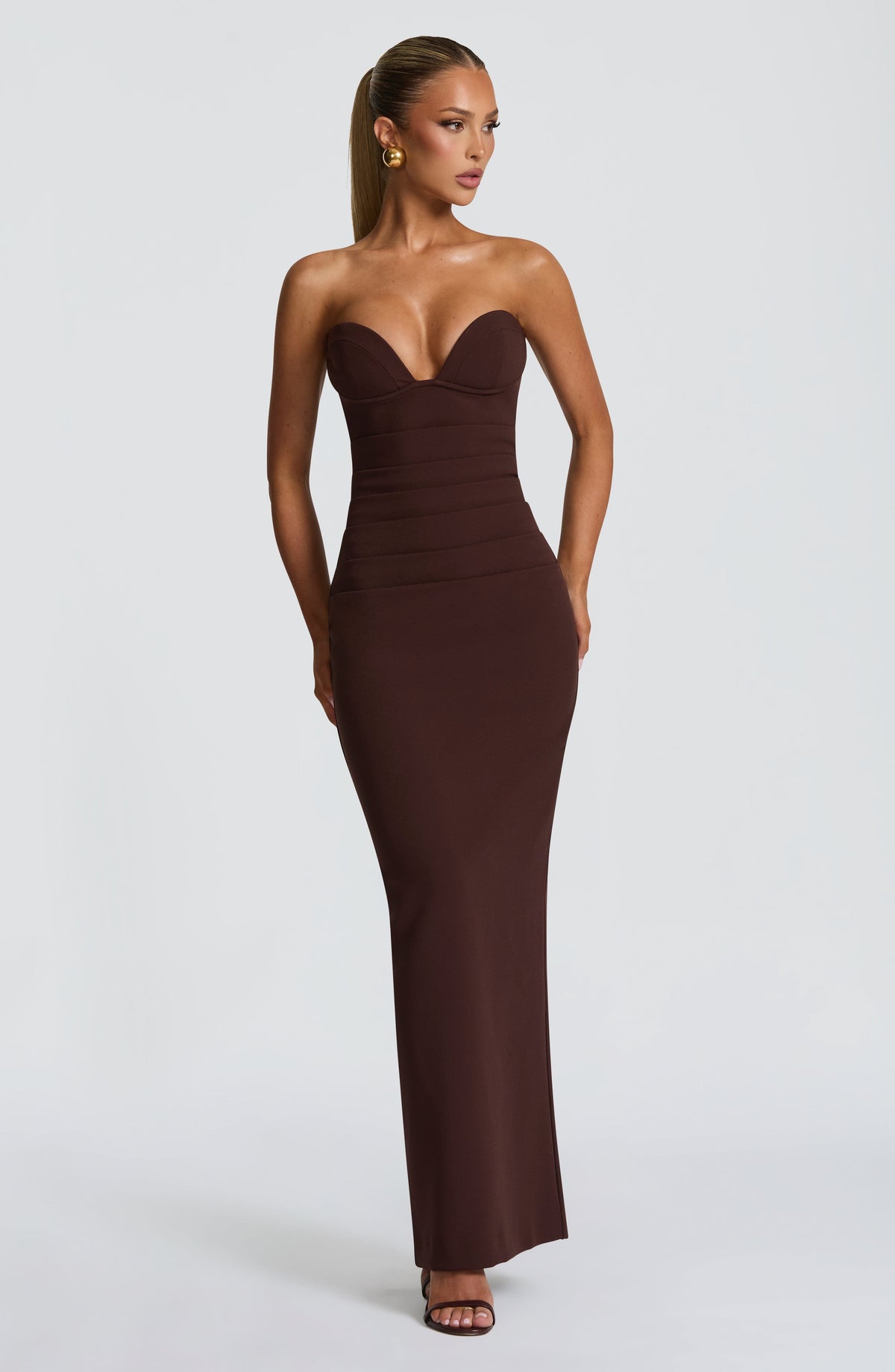 Lindsey Maxi Dress - Plum Brown Dress Babyboo Fashion Premium Exclusive Design
