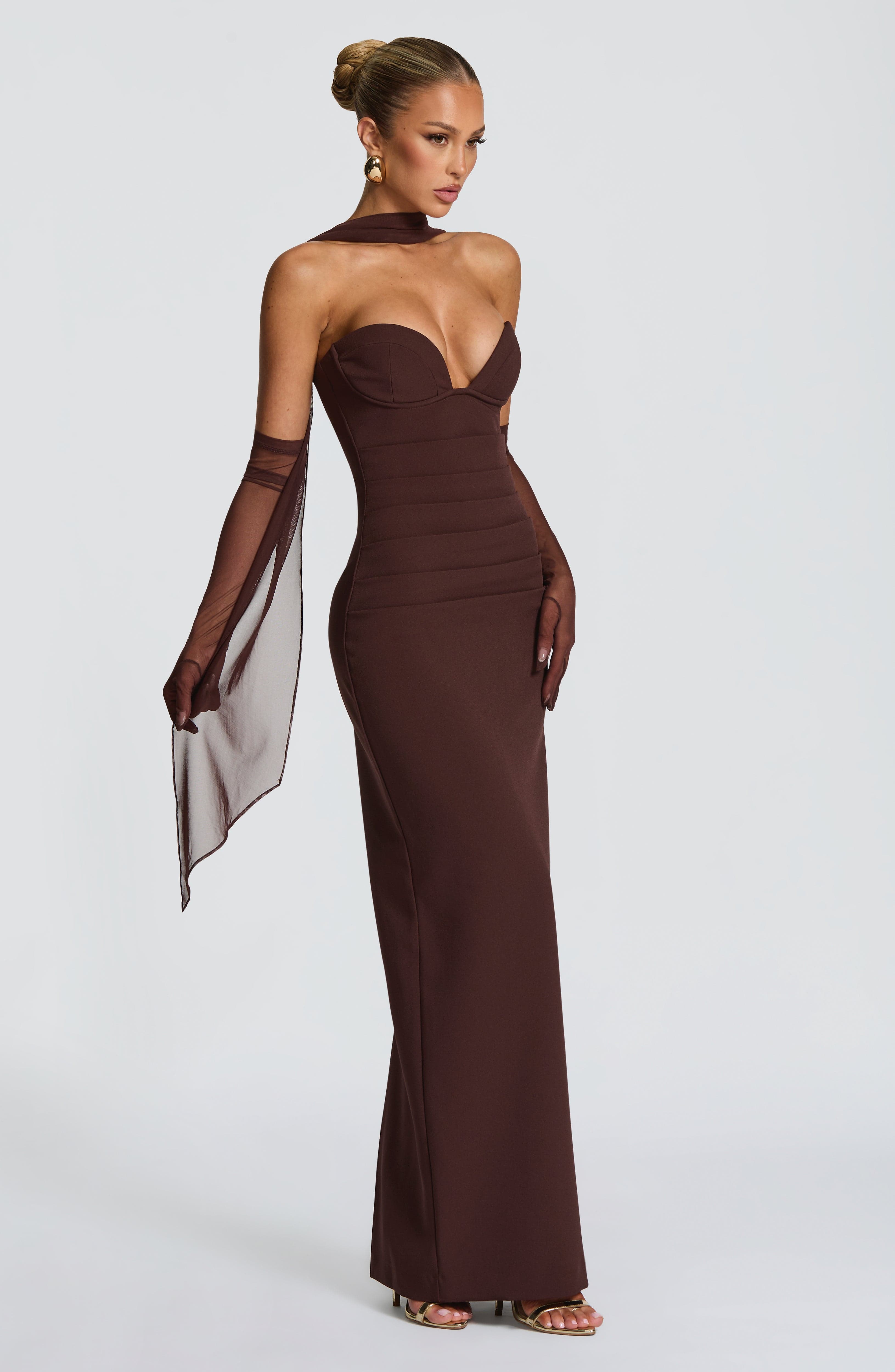 Lindsey Maxi Dress - Plum Brown Dress Babyboo Fashion Premium Exclusive Design