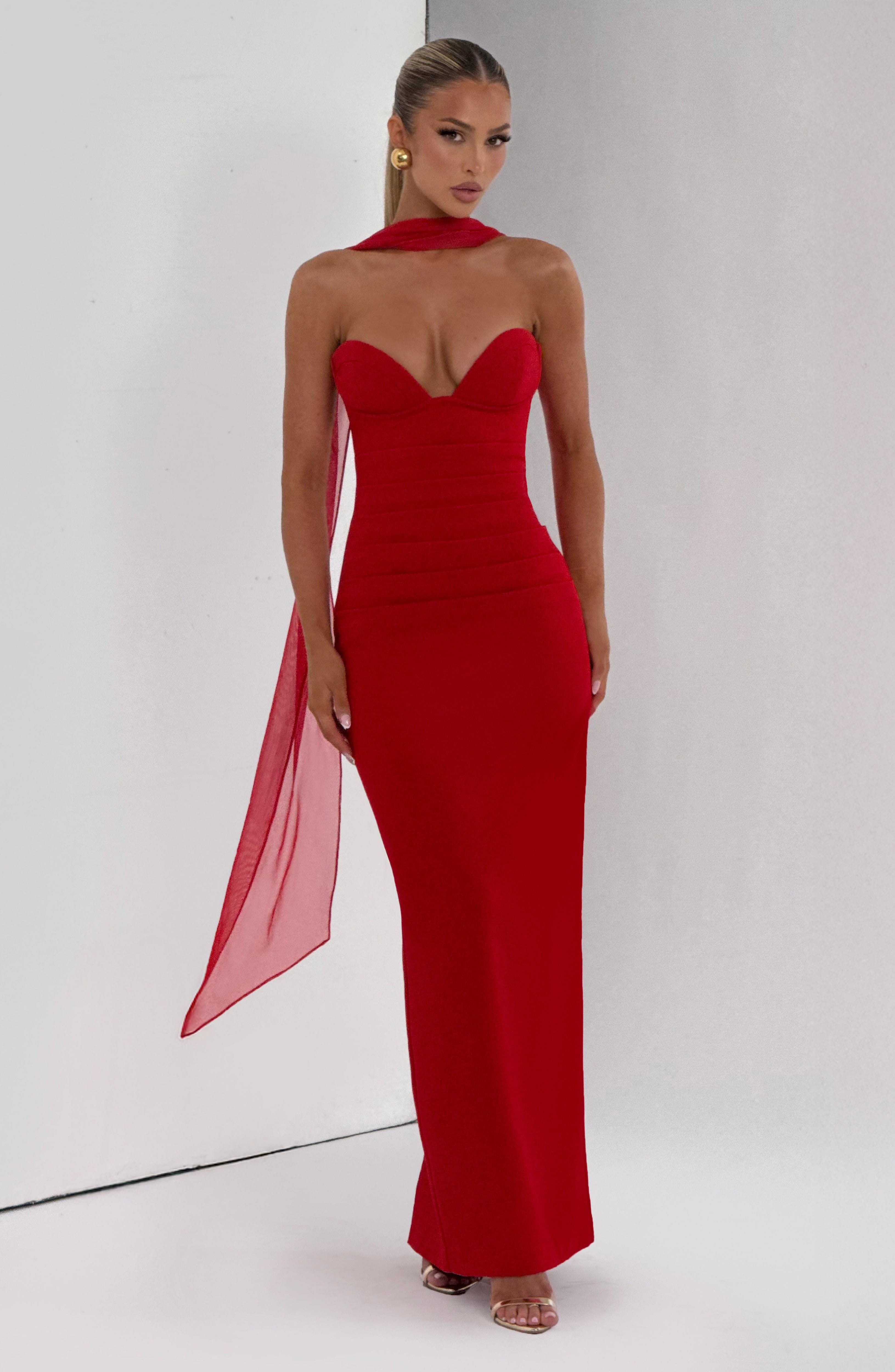 Lindsey Maxi Dress - Red Dress Babyboo Fashion Premium Exclusive Design