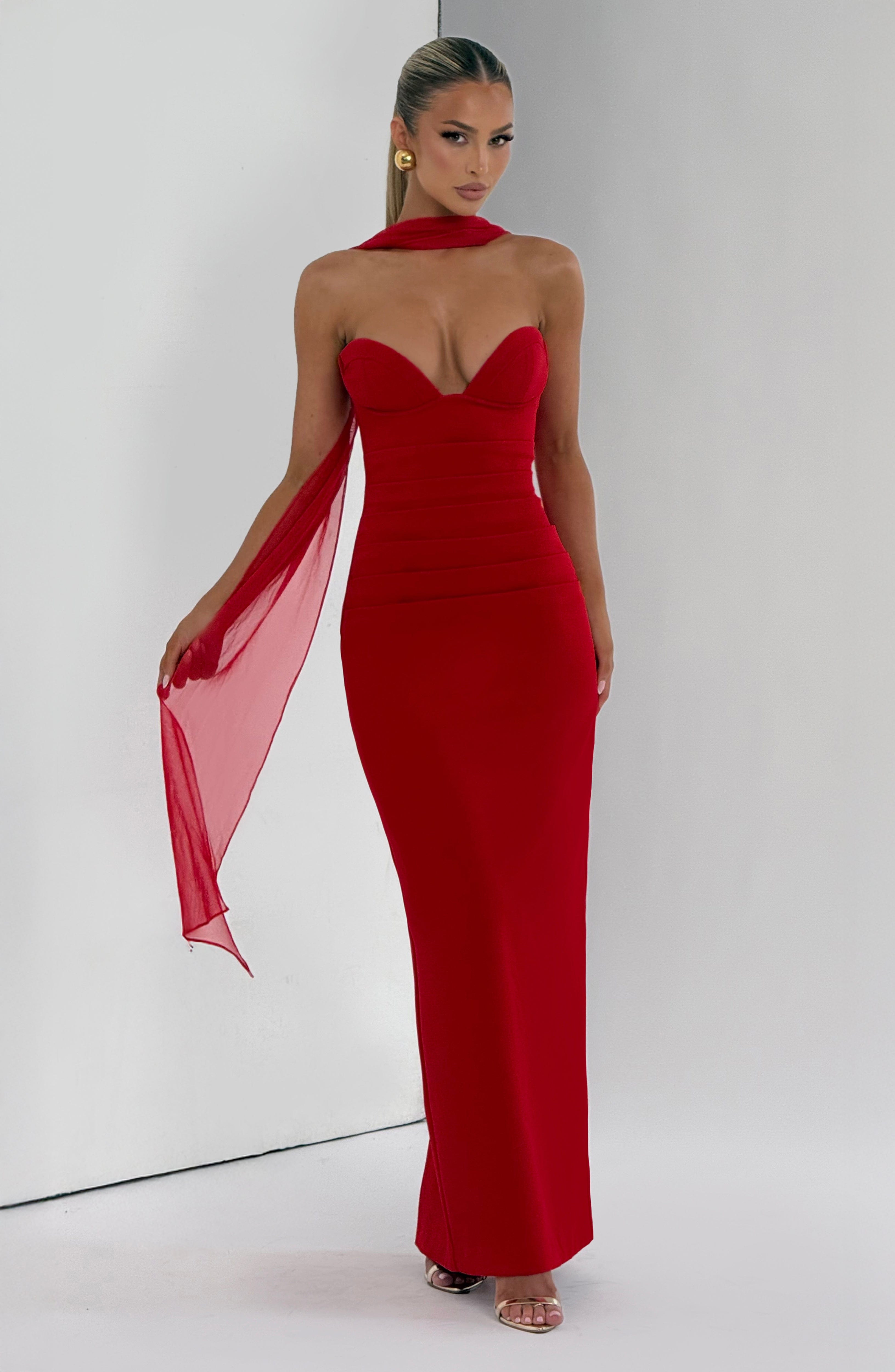 Lindsey Maxi Dress - Red Dress Babyboo Fashion Premium Exclusive Design