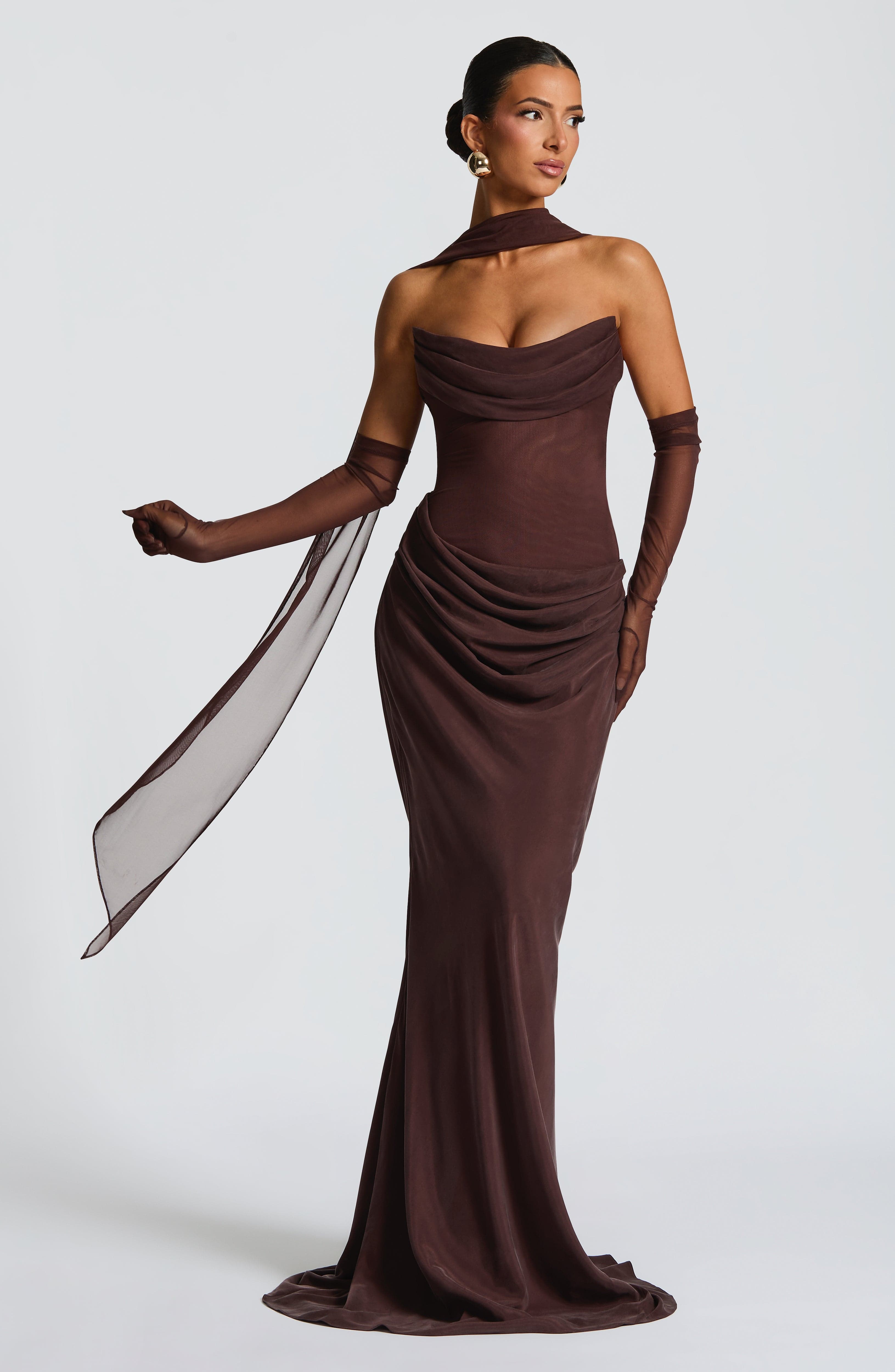 Liora Maxi Dress - Plum Brown Dress Babyboo Fashion Premium Exclusive Design