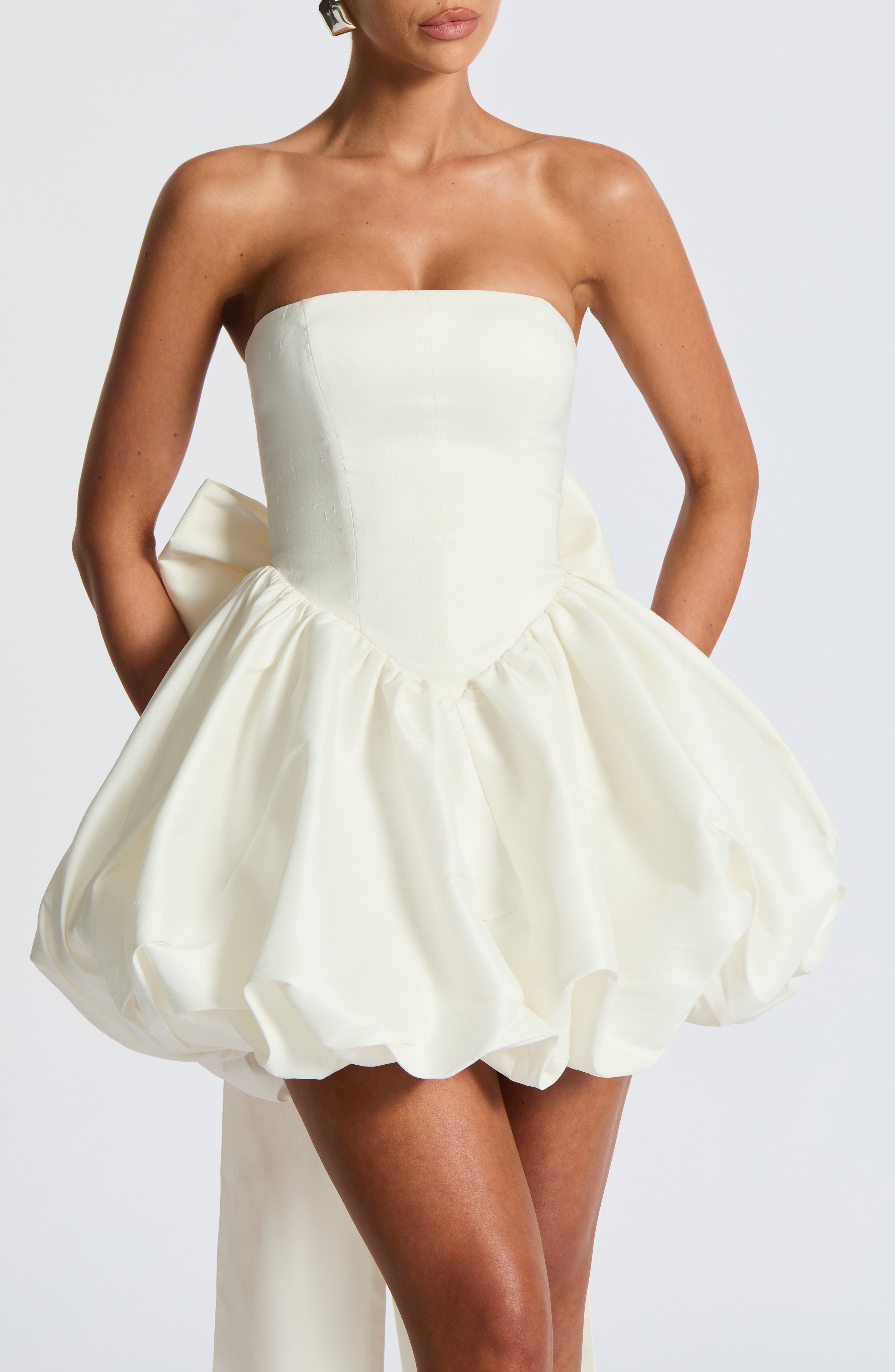 Lotus Mini Dress - Ivory Dress Babyboo Fashion Premium Exclusive Design