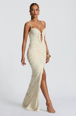 Lysandra Maxi Dress - Ivory Dress Babyboo Fashion Premium Exclusive Design