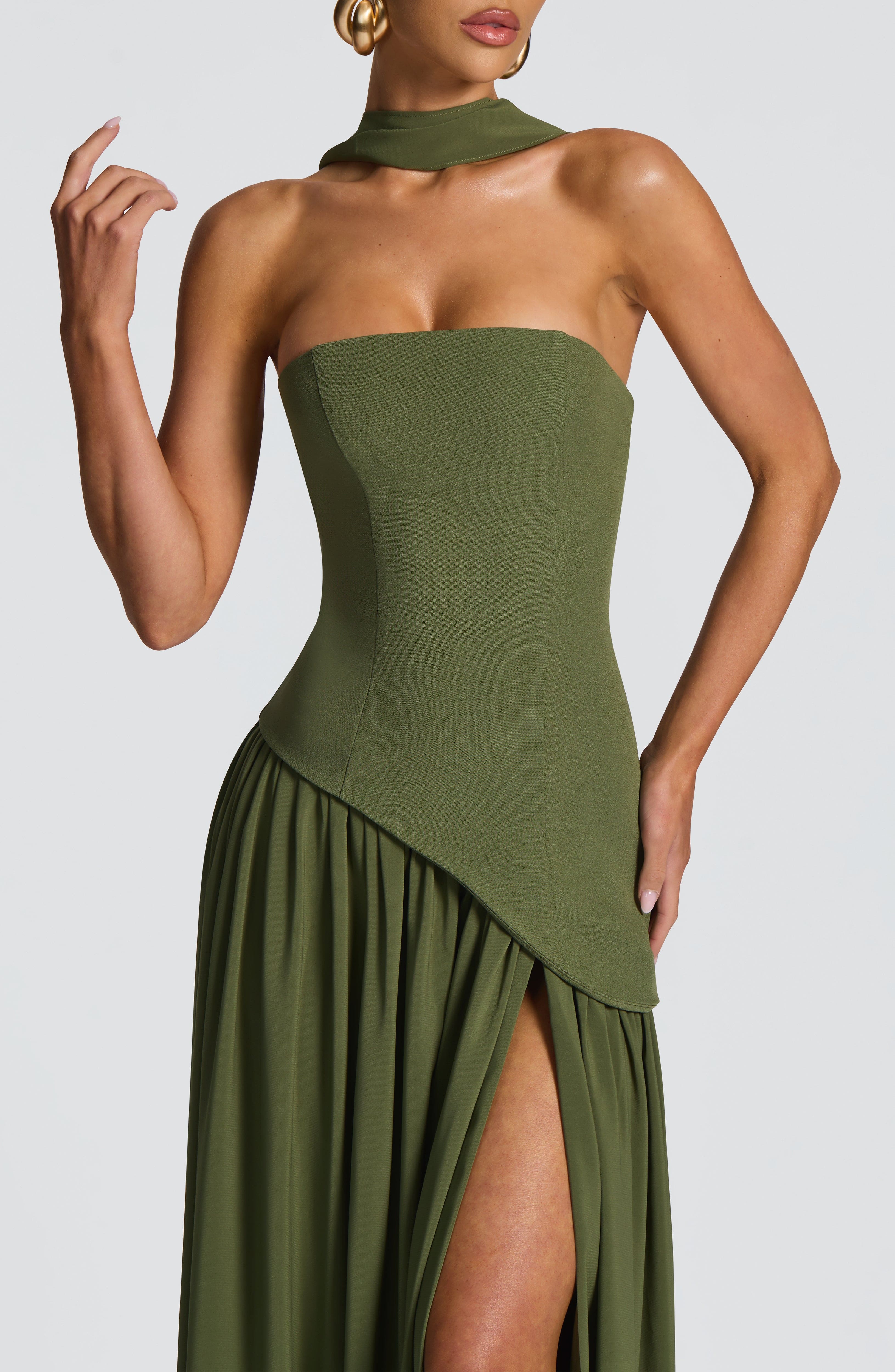 Maliyah Maxi Dress - Khaki Dress Babyboo Fashion Premium Exclusive Design