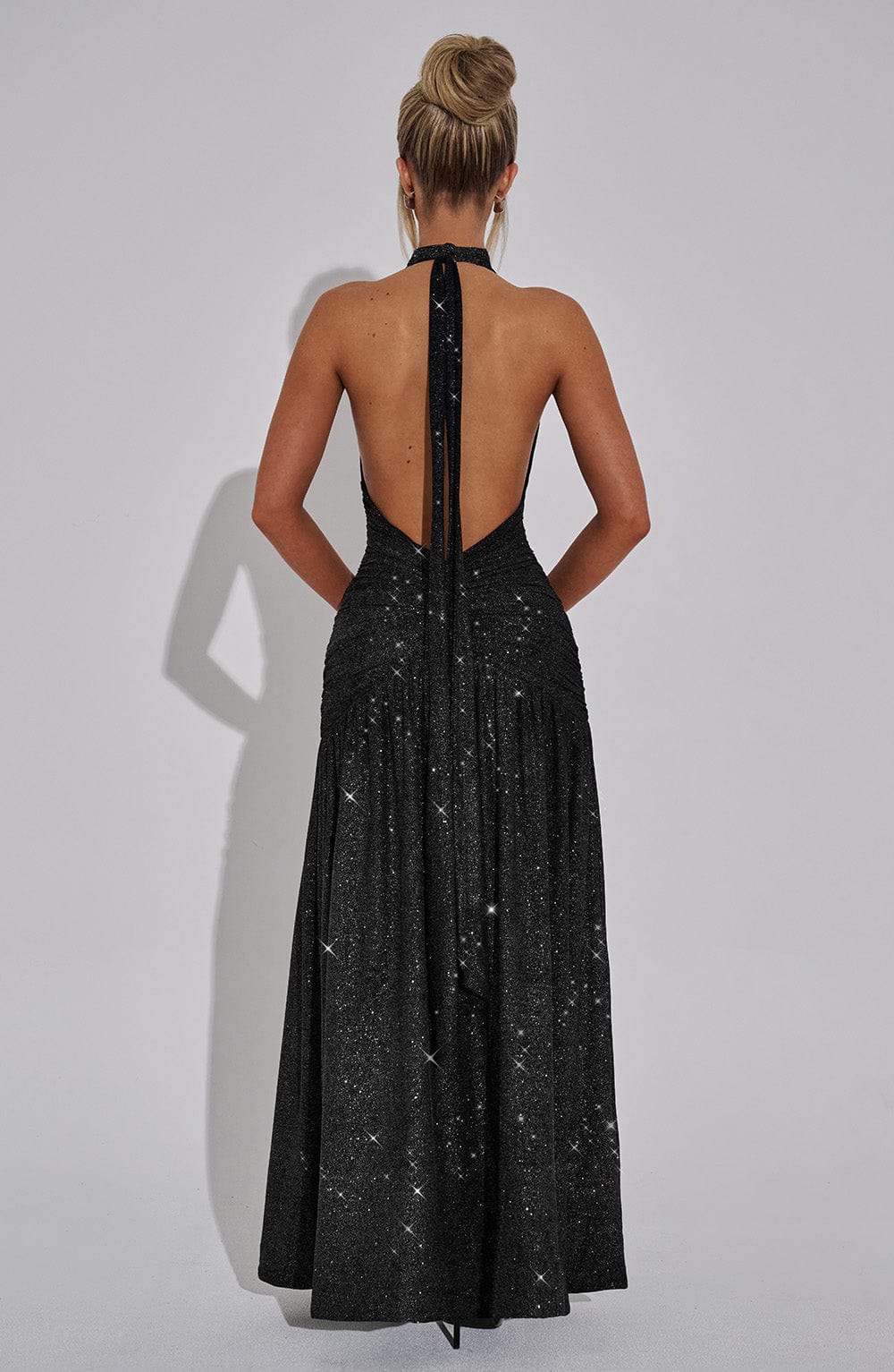 Melania Maxi Dress - Black Sparkle Dress Babyboo Fashion Premium Exclusive Design